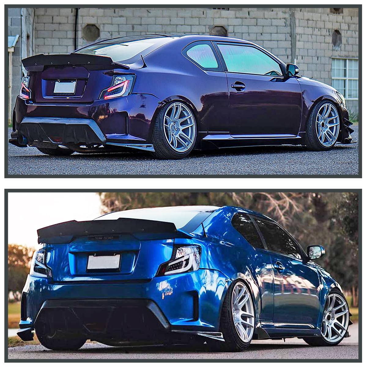 Spec-D Tuning Black Housing Clear Lens Led Bar Tail Lights Compatible With 2011-2013 Scion Tc, Left + Right Pair Assembly