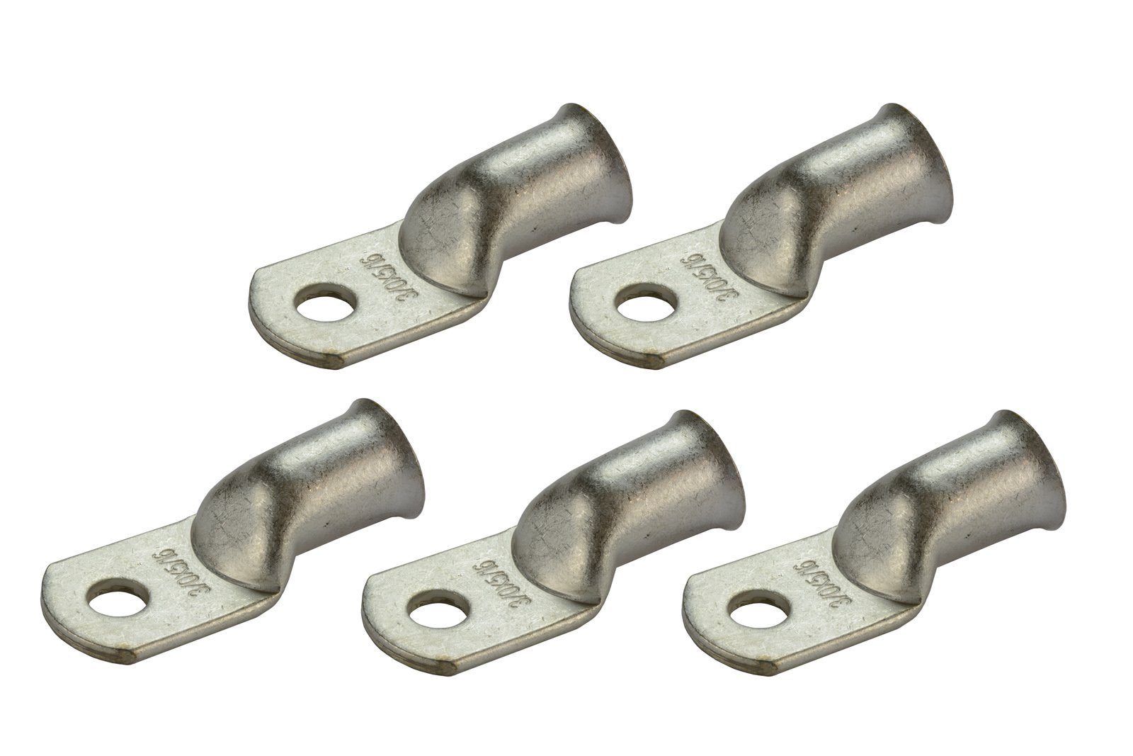 Temco 5 Pack Tinned Copper Welding Battery Cable Ends, Lugs Terminal 3/0 Awg 5/16'' Hole - Marine Grade (6 Awg To 1/0 Awg Option