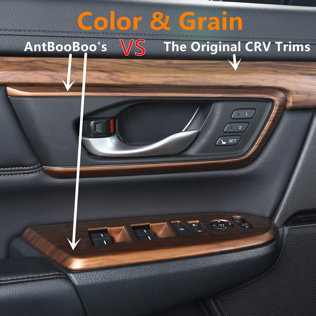 Antbooboo For Honda Crv Gear Shift Box Panel Peach Wood Grain Interior Trim Cover Moulding For Cr- V 2022 2021 2020 2019 2018 20