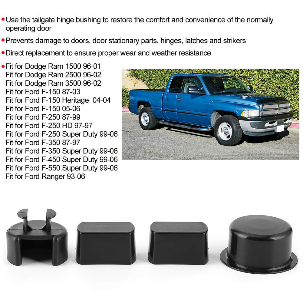 Tailgate Bushing,2009 Tacoma Tailgate Bushing,2013 Tailgate Bushings,Car Interior And Exterior Modification,4Pcs Set Tailgate Hinge Pivot Bushing Insert Kit 38641 Fit For Ranger
