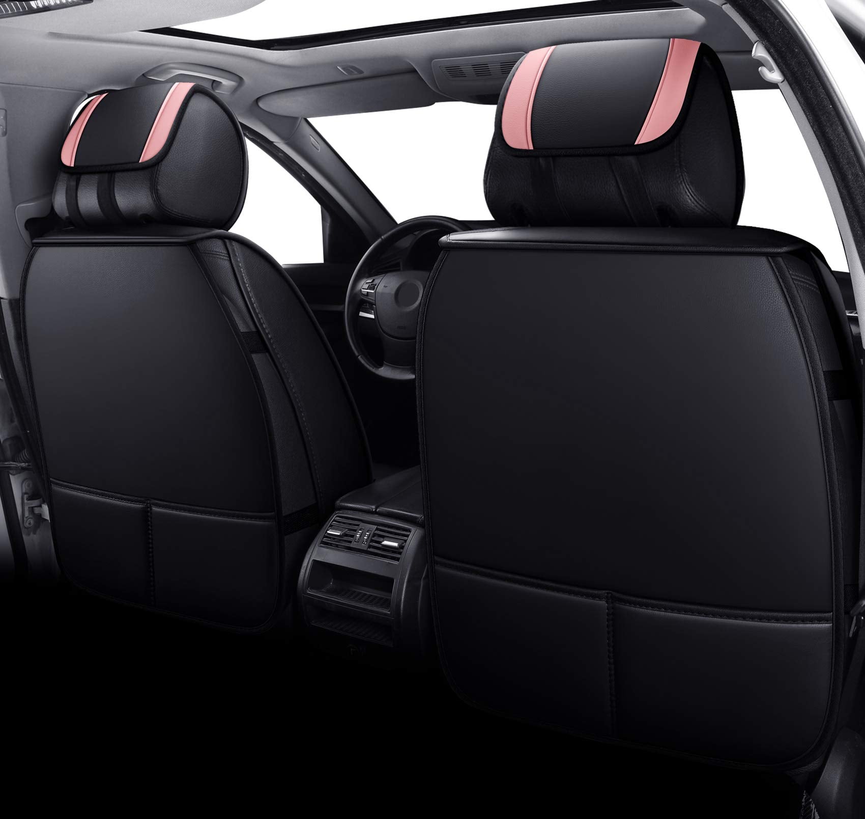 Aierxuan Girly Car Seat Covers For Women Gilrs Front Seat Leather Waterproof Cushions Universal Fit For Ford Edge Hyundai Azera