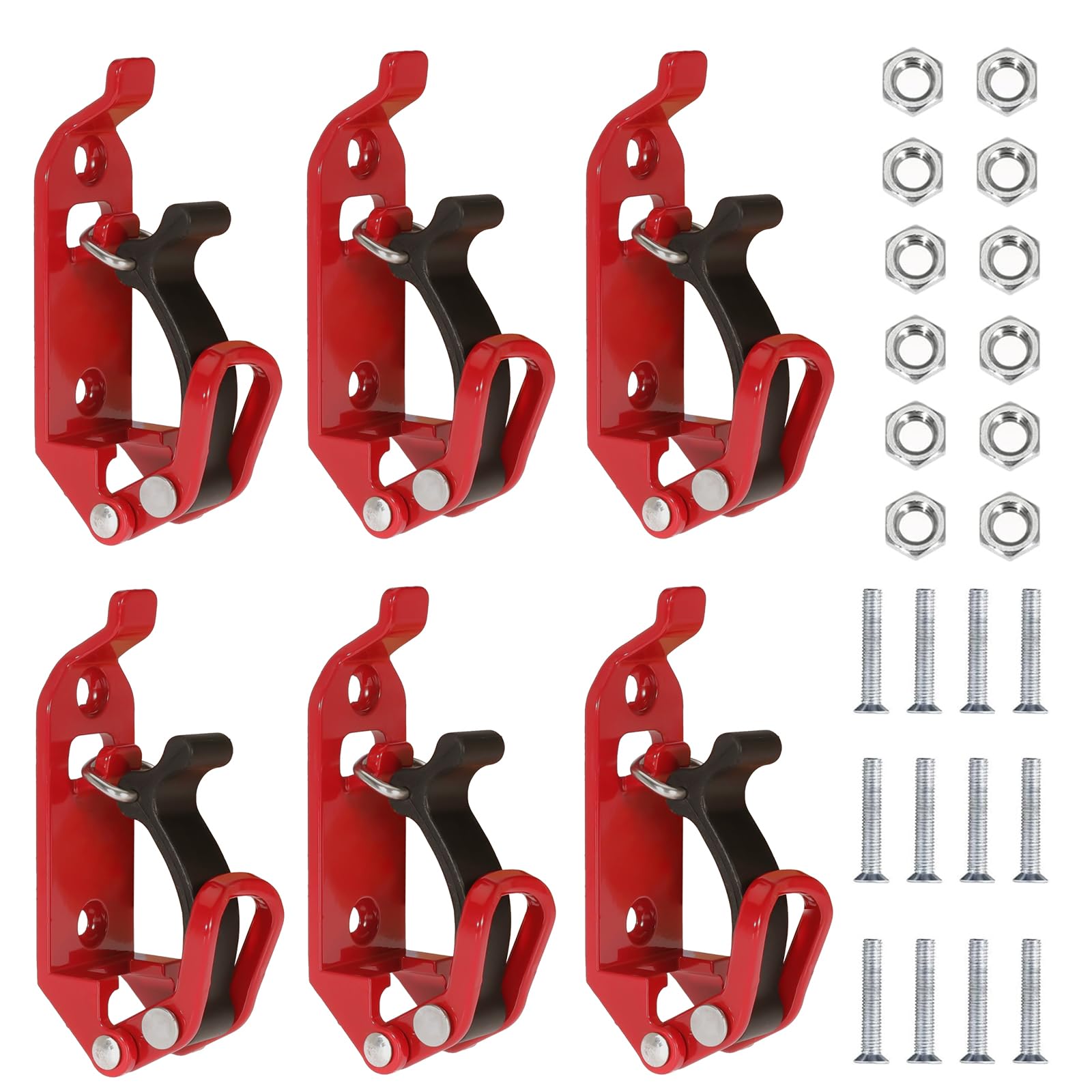 YSaekYeo 6 Pcs Shovel Mount for Roof Rack, Metal Rubber Clamps, Wall Mounting Brackets, Quick Release Axe Holder Mount Kit, Car 