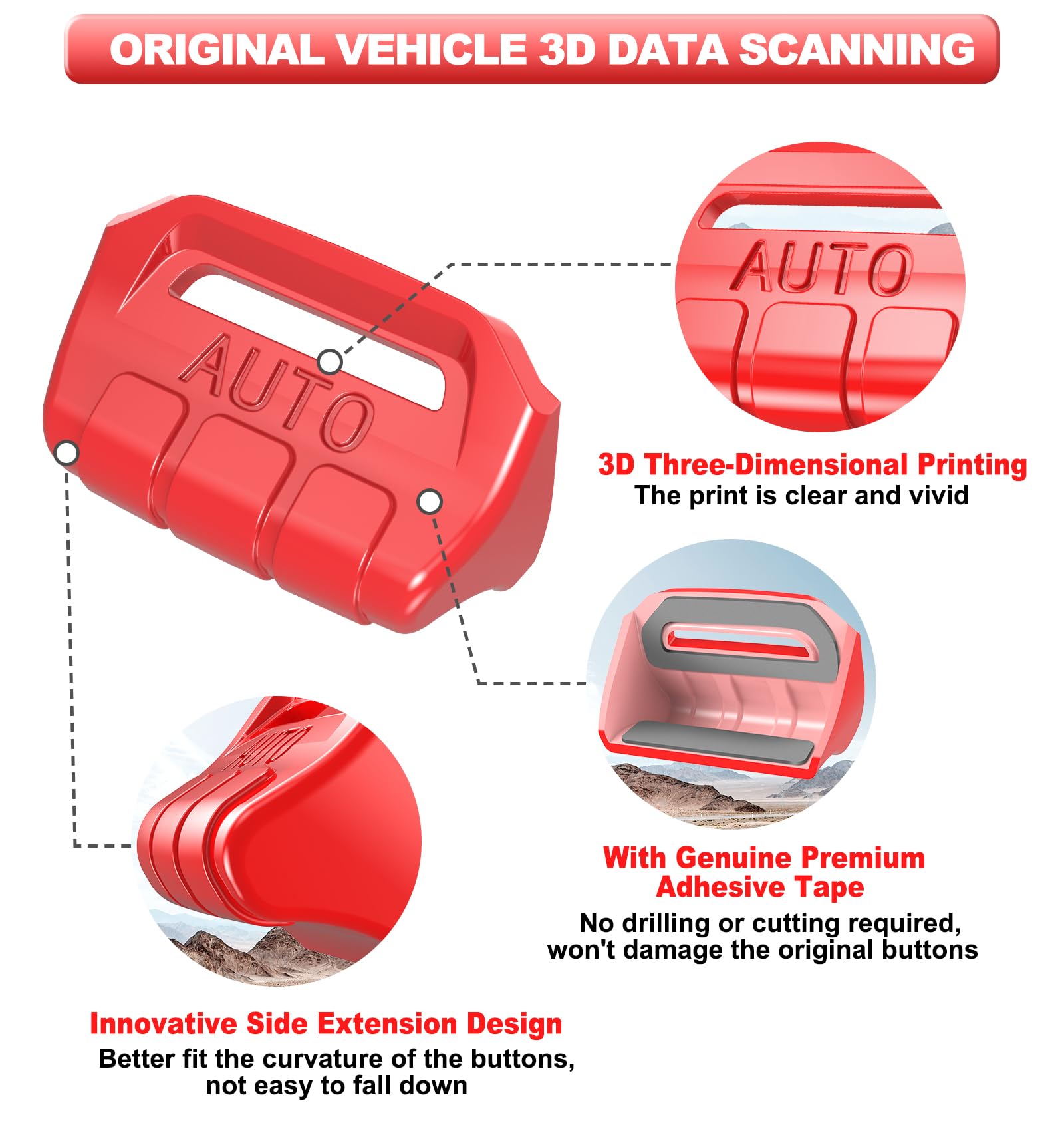 Fits For Jl Jeep 4 Pcs Upgrade Window Switch Button Cover Compatible With Jeep Wrangler Jl Jlu 2025 2024 2023 2022 2021 2020 2019 2018 & Gladiator Jt 2020-2025 Interior Accessories(Bright Red)