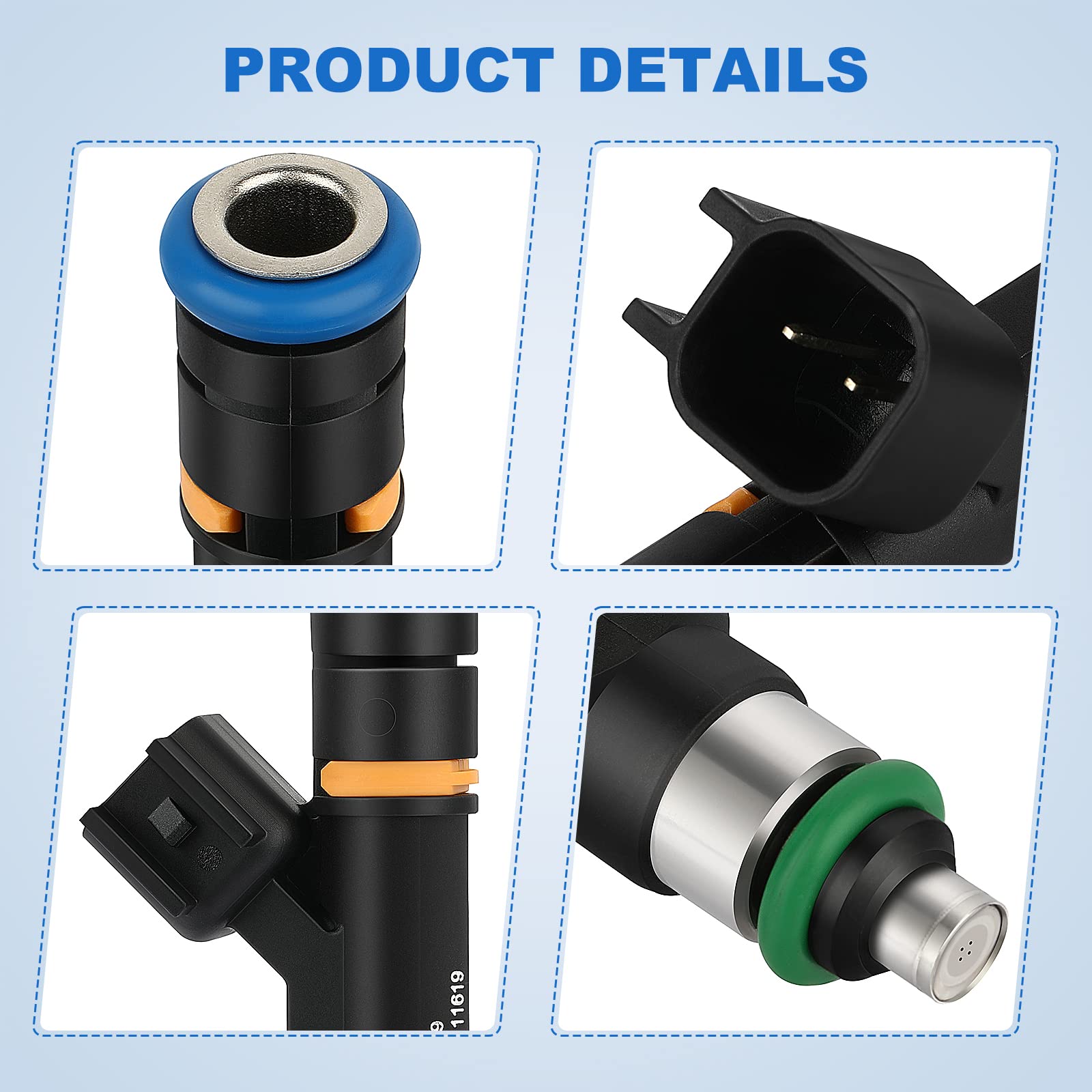 KFKGF 6PCS 4HOLES Fuel Injector for Chrysler for Town & Country 3.3L/3.8L 08-10, for Dodge for Grand Caravan 3.3L/3.8L 08-10, fo