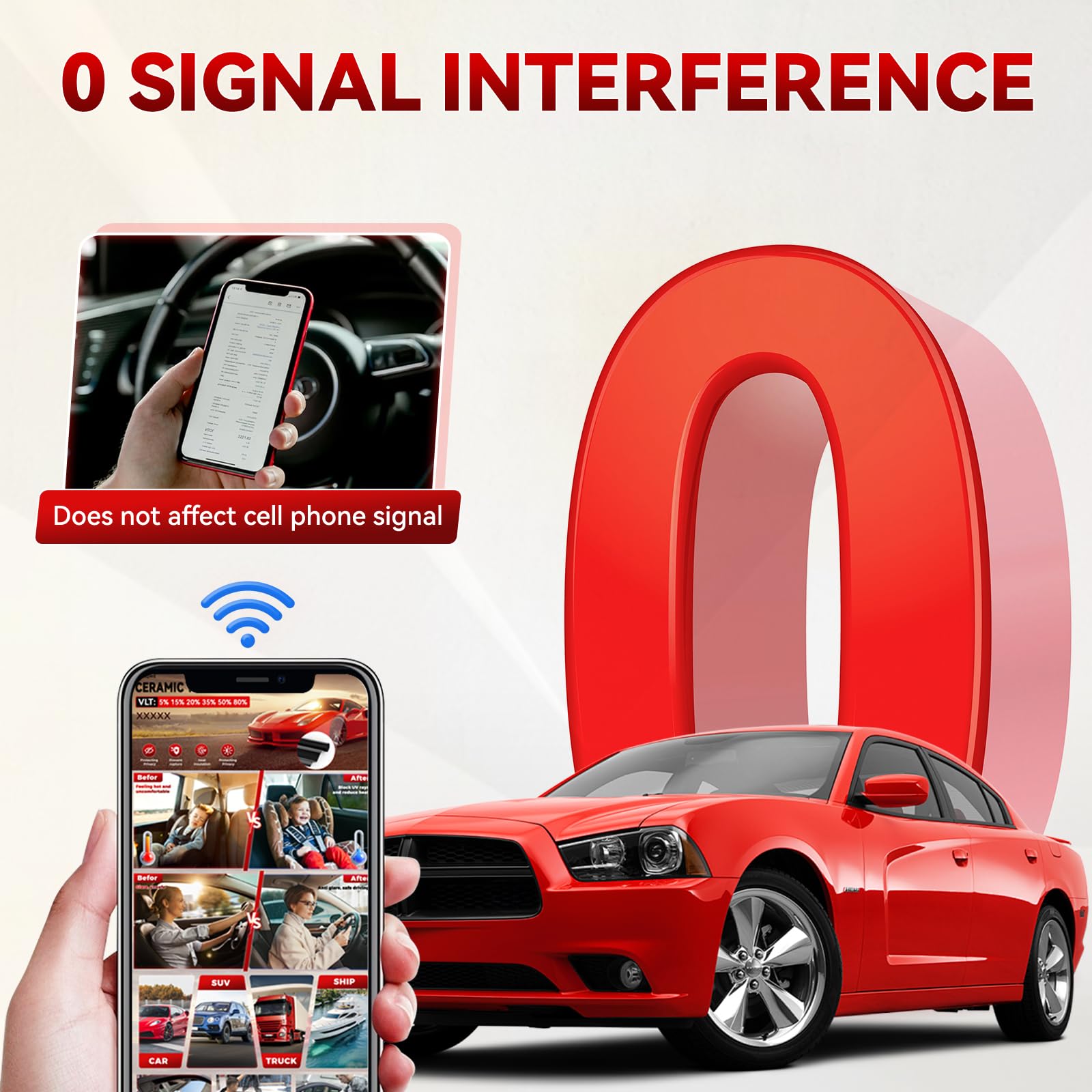 Iaqwe Ceramic Car Window Tint With 15% Percent Vlt 20 '' In X 10 'Ft Privacy Window Tint For Car Blocks Uv Ir Rays, Heat & Glare