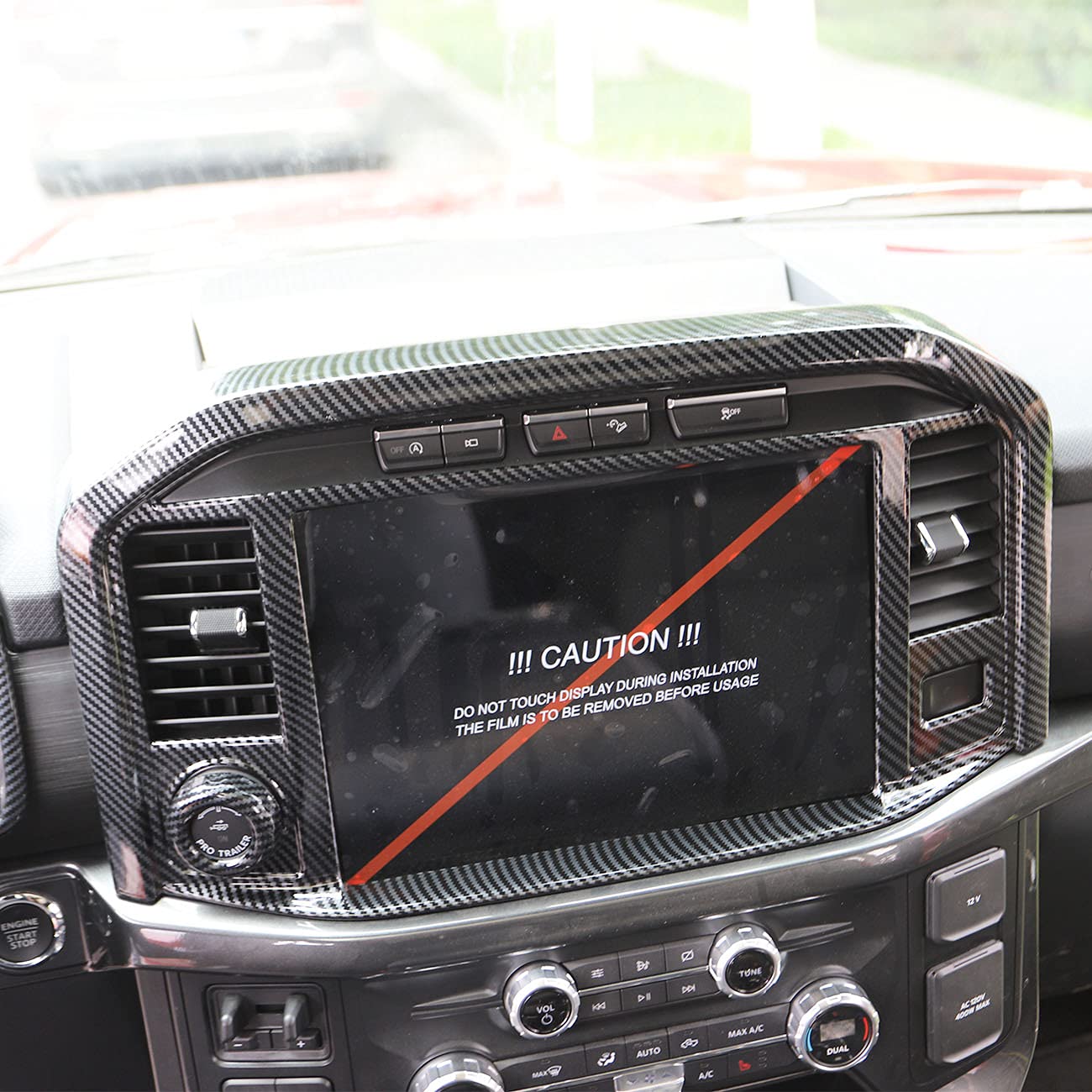 Carbon Fiber Central Control Panel Cover Tirm For Ford F150 2021+(Navigation Screen)