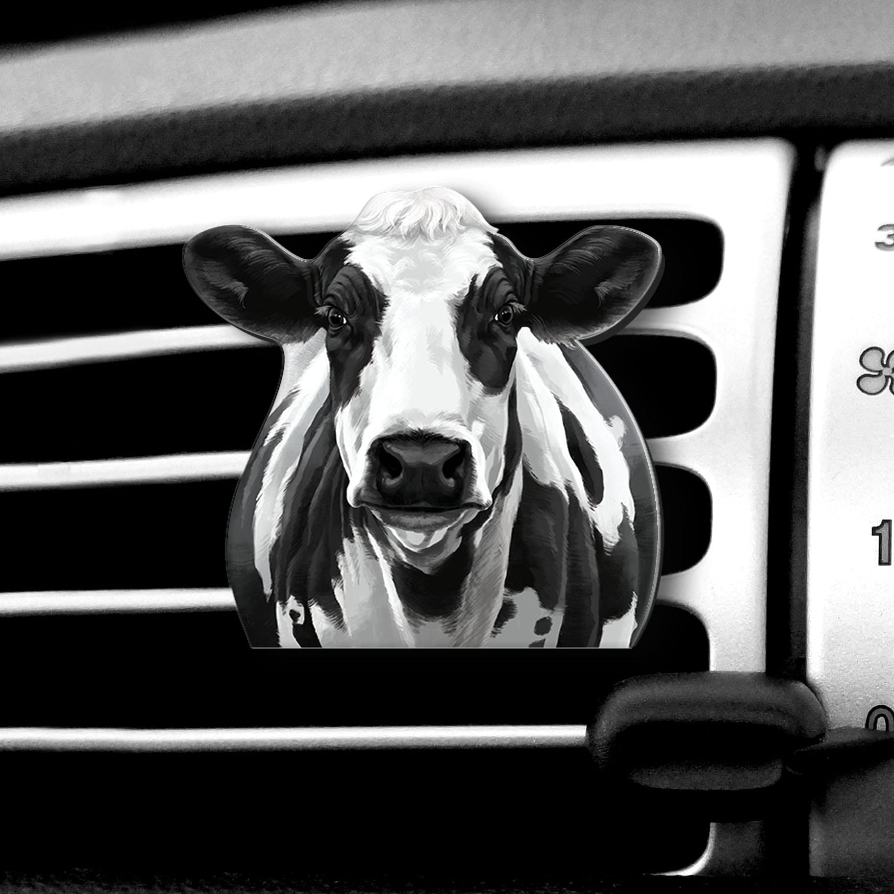 WIRESTER Fresh Scented Car Air Freshener Vent Clip, Decorative Accessories, Interior Decoration for Cars - Black Spot Cow