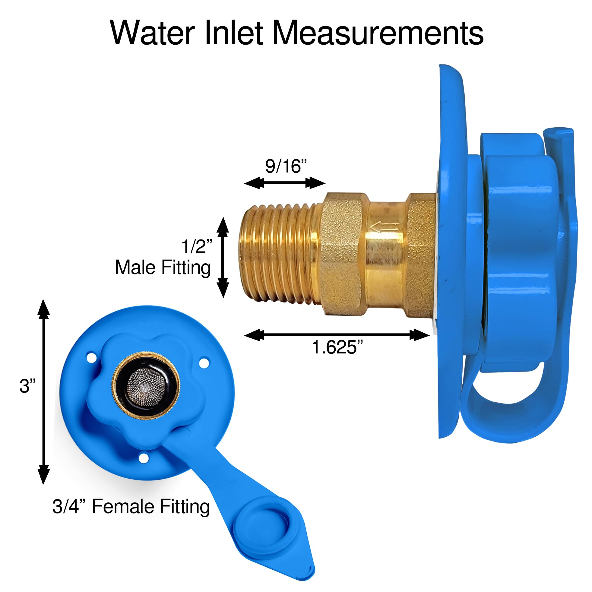 Renator Rv Water Inlet Connection. Rv City Water Inlet With Check Valve. Inlet Hose Connector. Hose Flange Hookup For Rv Camper