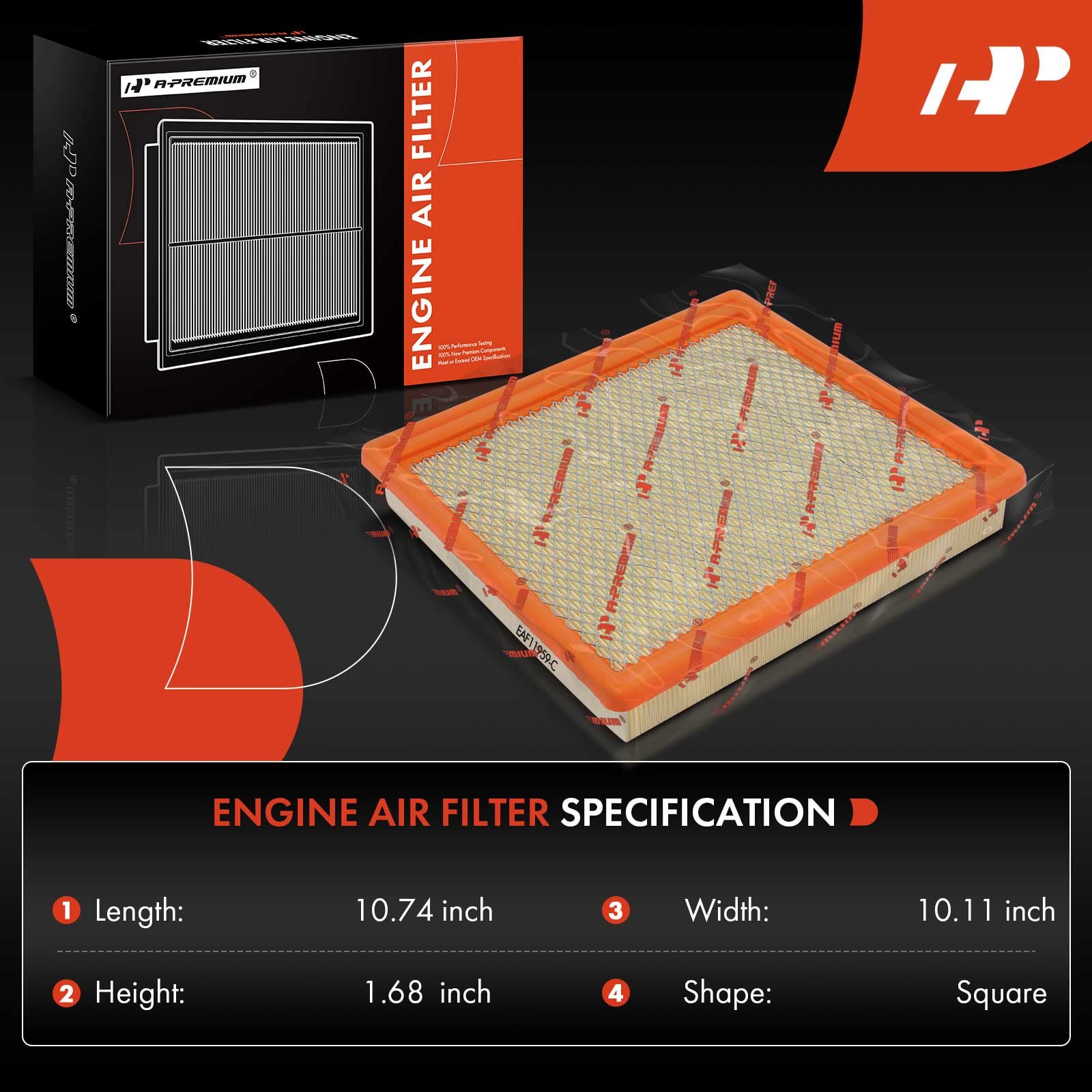A-Premium Engine Air Filter Compatible with Chevrolet Colorado & GMC Canyon, 2015-2022, 2.5L 2.8L 3.6L, Flexible Panel, Replace#