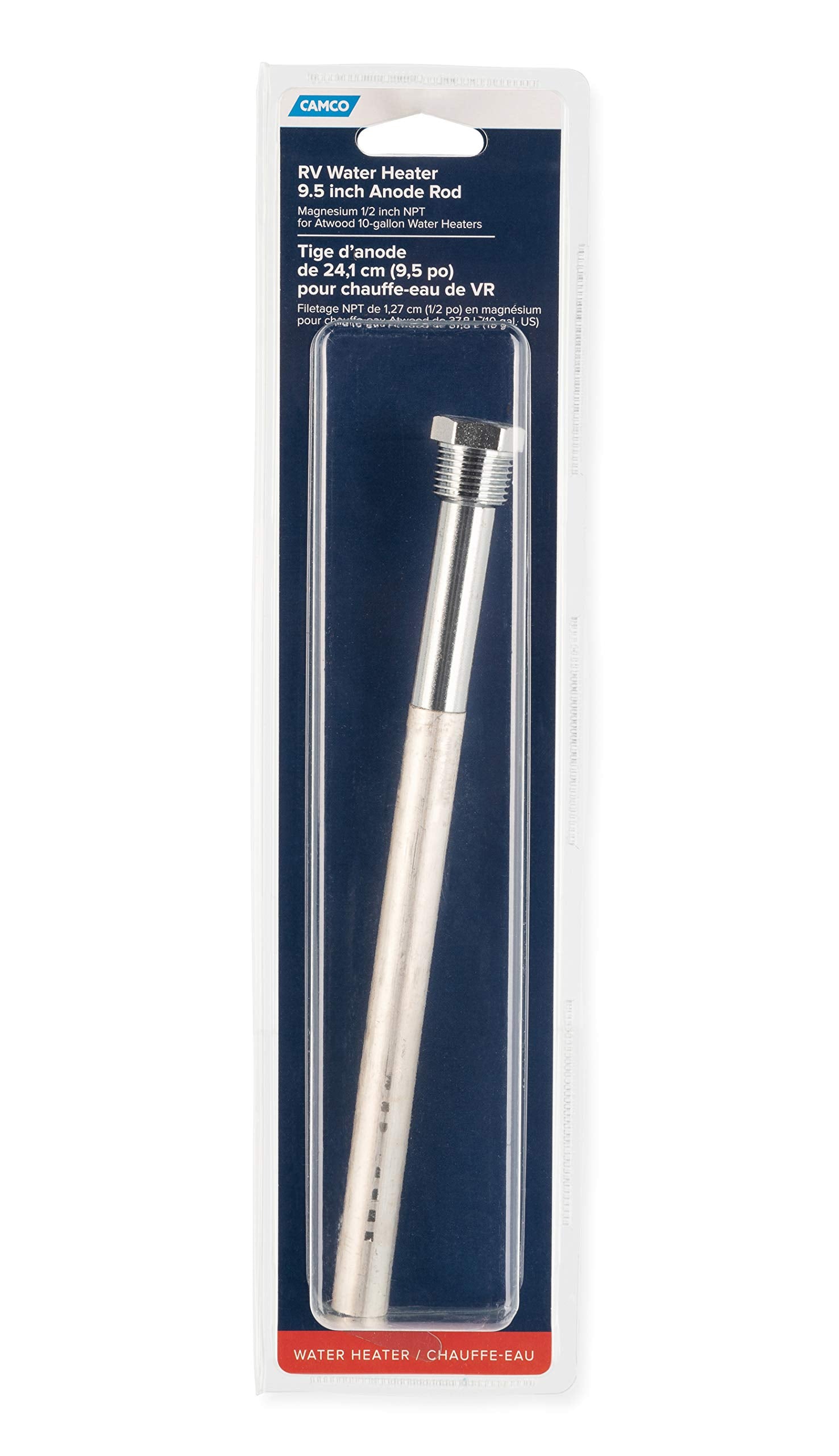 Camco 11593 Magnesium Anode Rod For 10 Gallon Atwood Hot Water Heaters