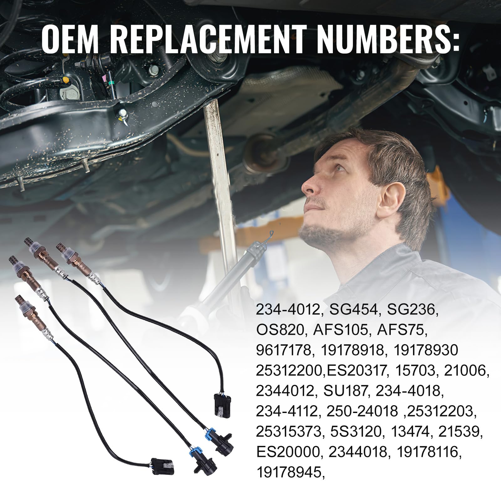 Bapmic Upstream Downstream Oxygen O2 Sensor 96 97 98 Chevrolet Silverado 1500 9617178, 234-4012, SG454 SG236, 13474, 234-4018 for 17 pan Bolts 4l80e Transmission (Set of 4)