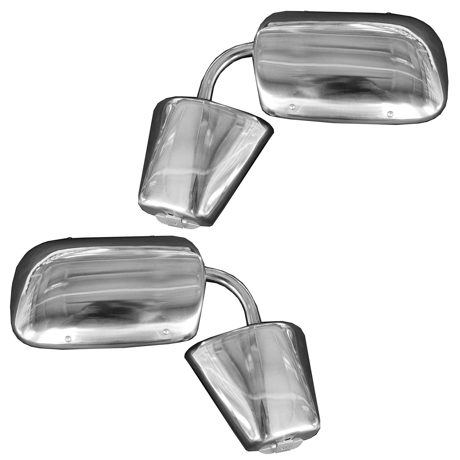Trq Driver & Passenger Side Mirror Set With Stainless Steel Housing Compatible With 73-91 Chevrolet Gmc Gm1320103 Gm1320227