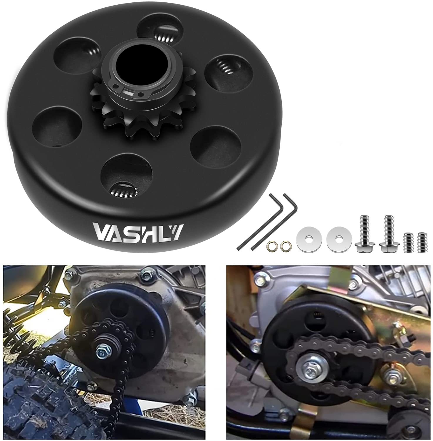 Vashly Go Kart Clutch 3/4' Bore 12T With #35 Chain Centrifugal Clutch And Chain For Go Kart Minibike Honda Kart Engines