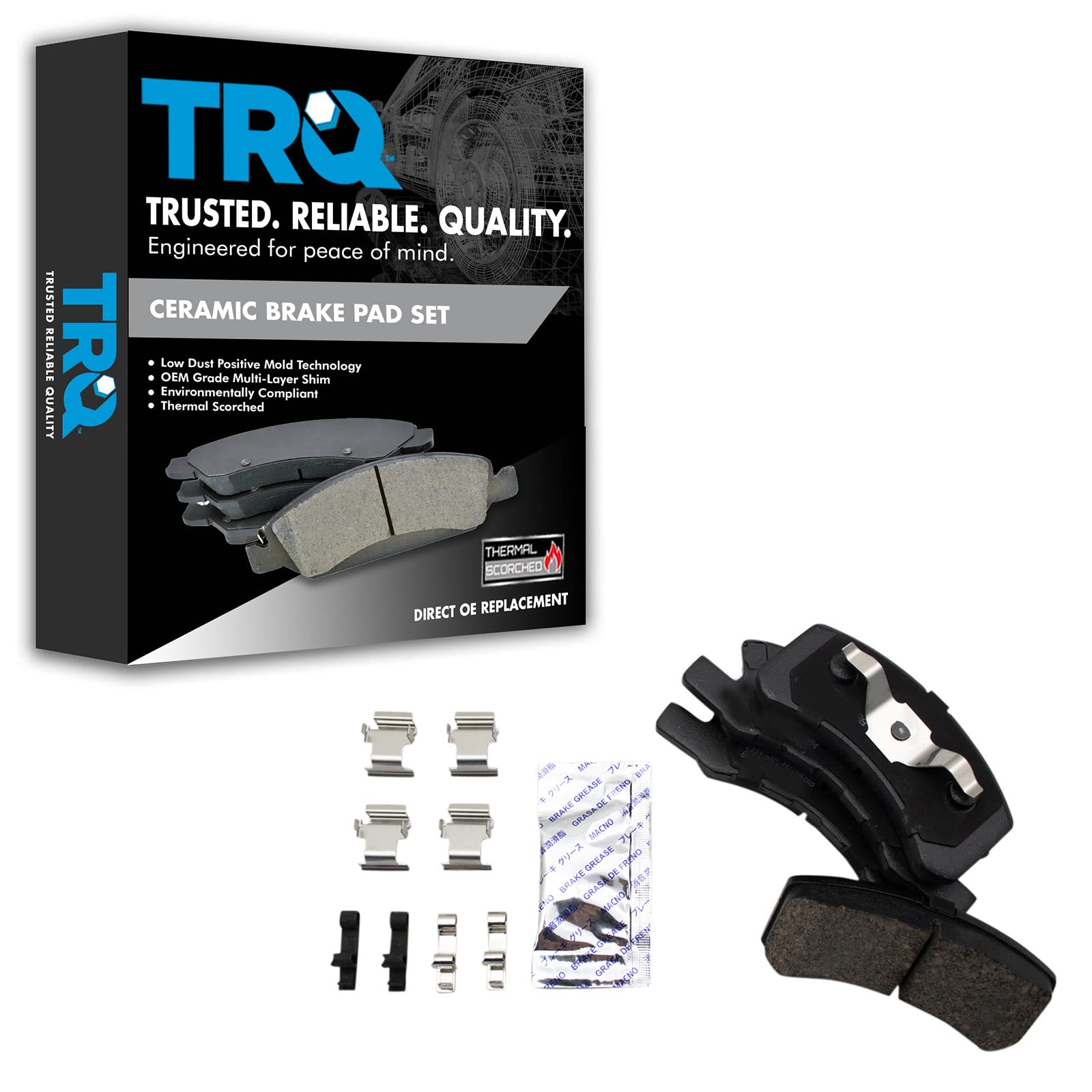 TRQ Front Brake Pads Ceramic Compatible with 2014-2015 Mitsubishi Mirage 2017-2020 Mirage G4
