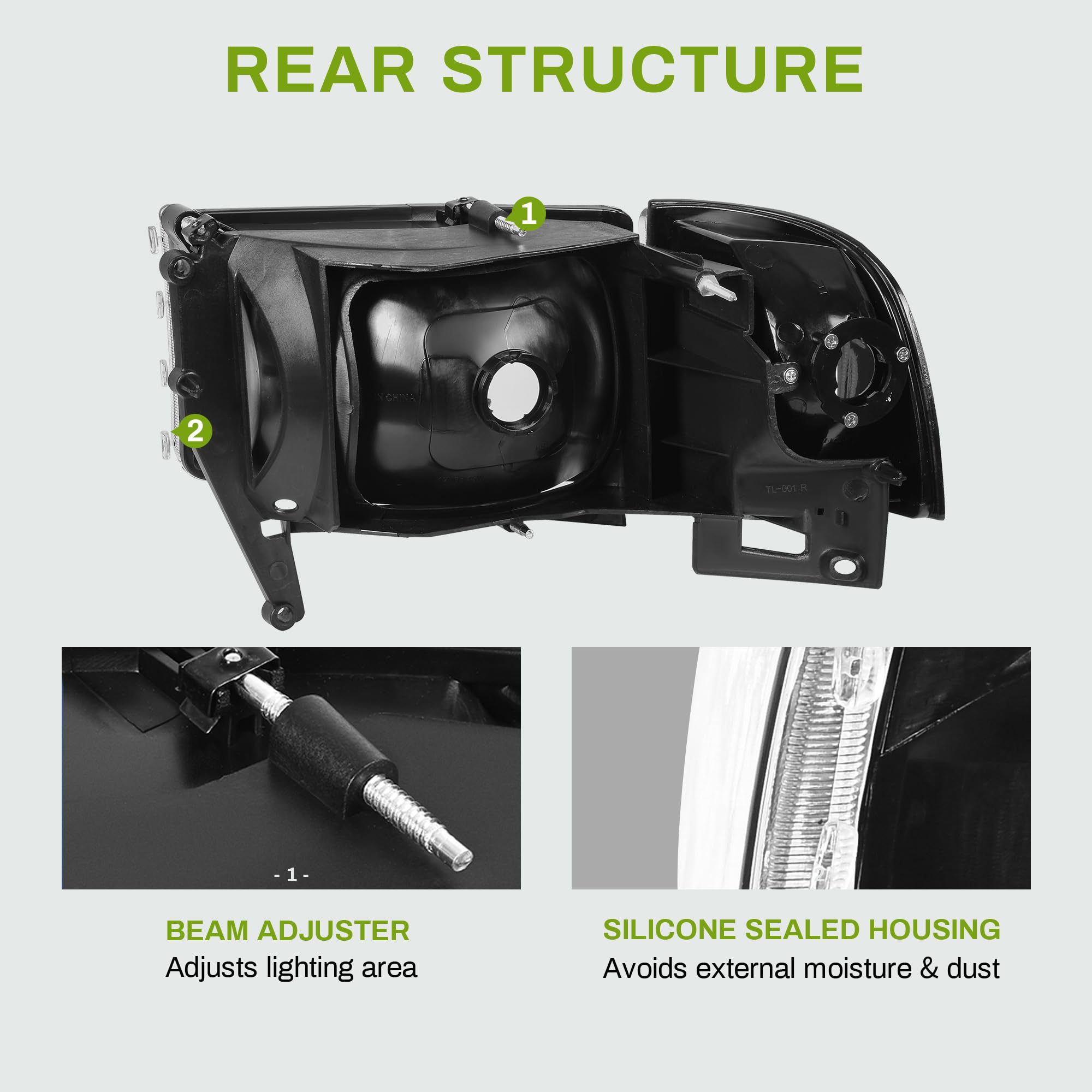 Autosaver88 Headlight Assembly Compatible With 1994-2001 Dodge Ram 1500/1994 1995 1996 1997 1998 1999 2000 2001 2002 Dodge Ram P