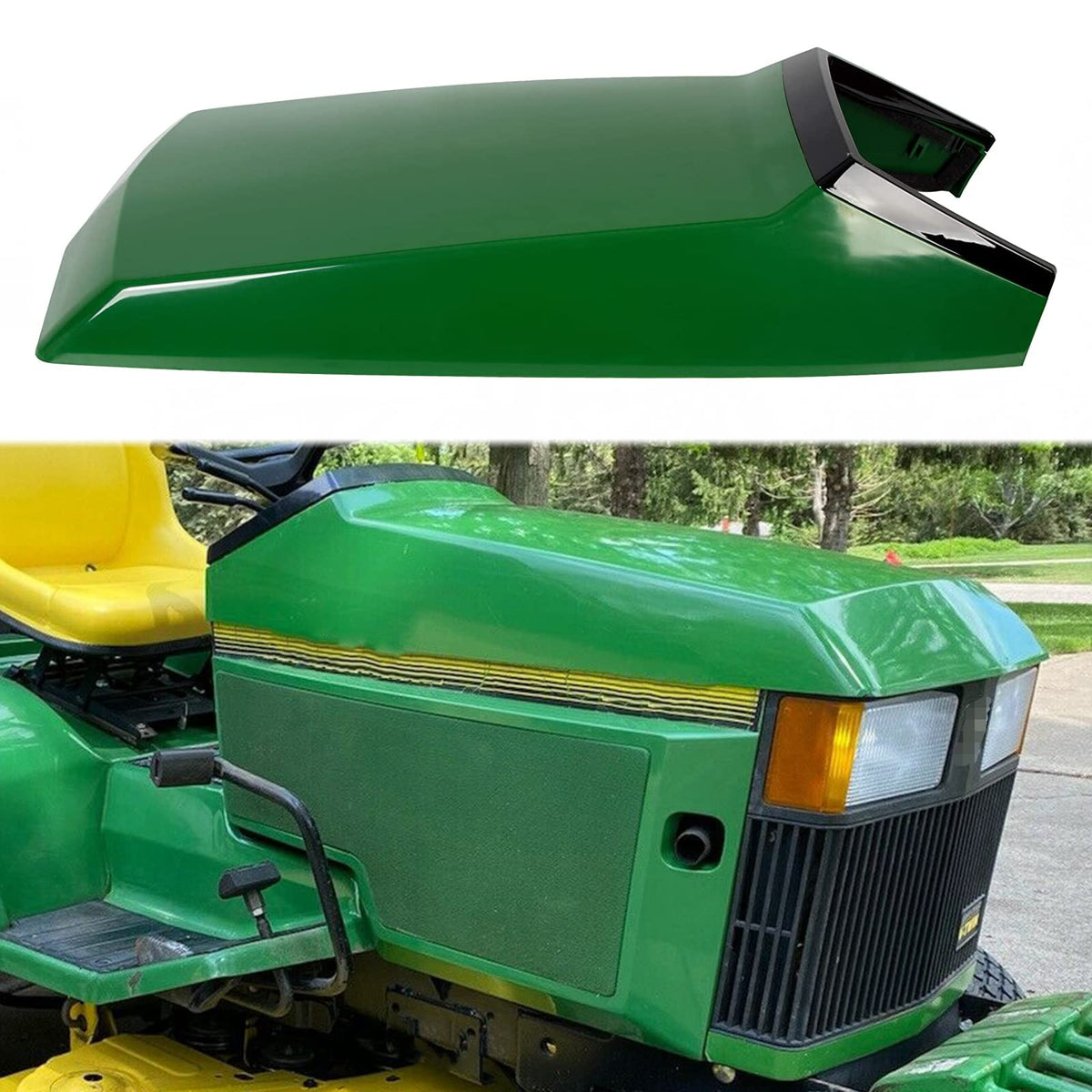 Ecotric Upper Hood Compatible With John Deere 415 425 445 455 Lawn Mower Replacement For Am128986 Am118699