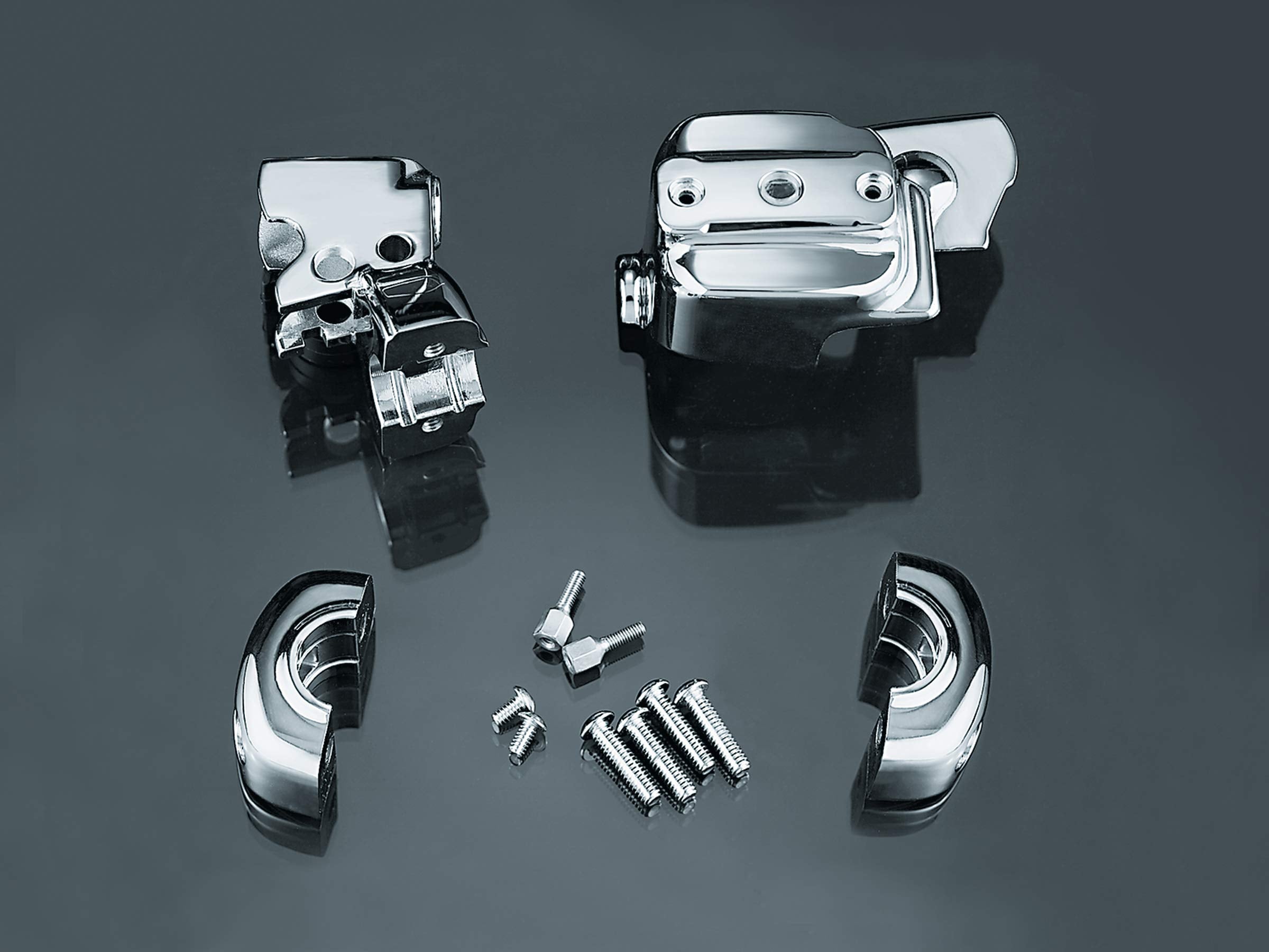 Kuryakyn 9119 Motorcycle Handlebar Accessory: Complete Chrome Replacement Brake And Clutch Control Dress-Up Kit For 1996-2017 Ha