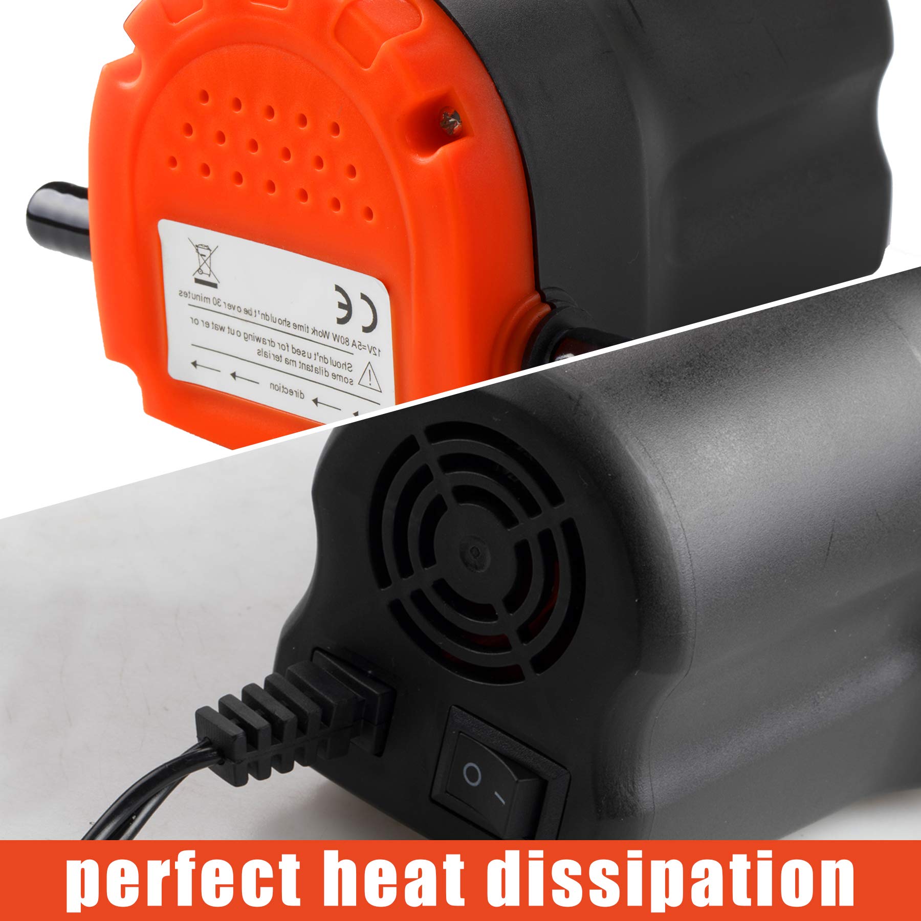 Plumia Oil Change Pump Extractor 12V 80W, Upgraded Diesel Fluid Scavenge Suction Oil Transfer Pump With Tube, Marine Oil Change Pump And Electric Oil Pump, For Boat Car Motorcycle Atv