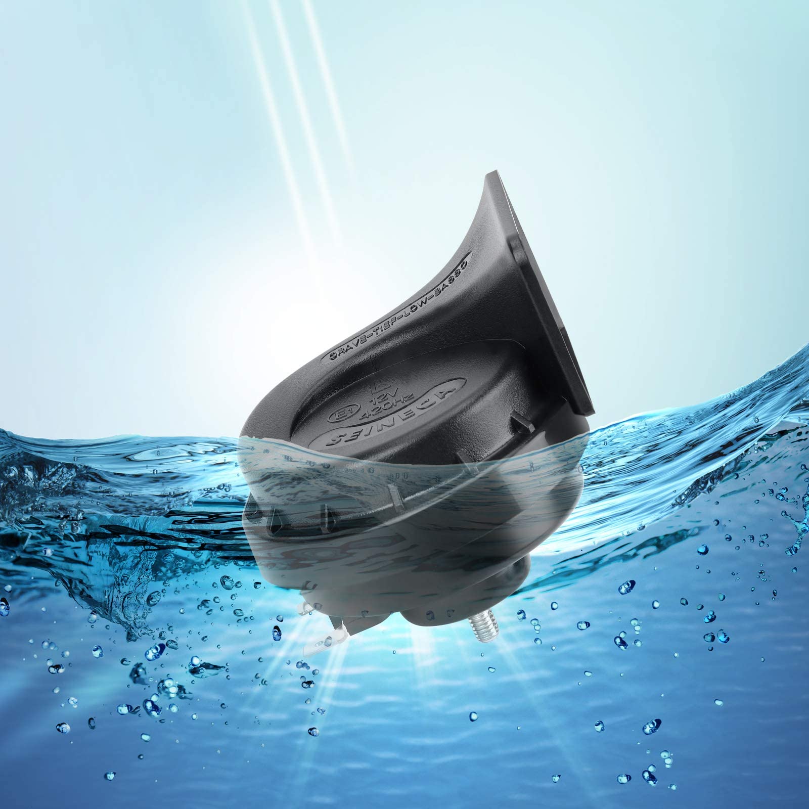 Car Single Horn Loud Waterproof 12V High Tone Snail Electric Horn For Motorcycle Pickup Rv Suv Mpv Van Electric Scooter. (Black Low)