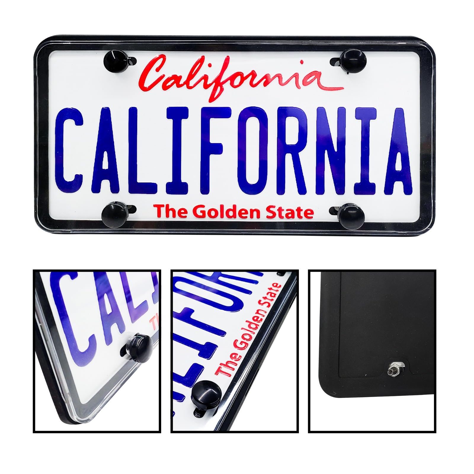 Motorfi 2 Pcs Silicone License Plate Frames With Polycarbonate Covers, Rust-Proof, Weather-Resistant, Easy Installation, Premium