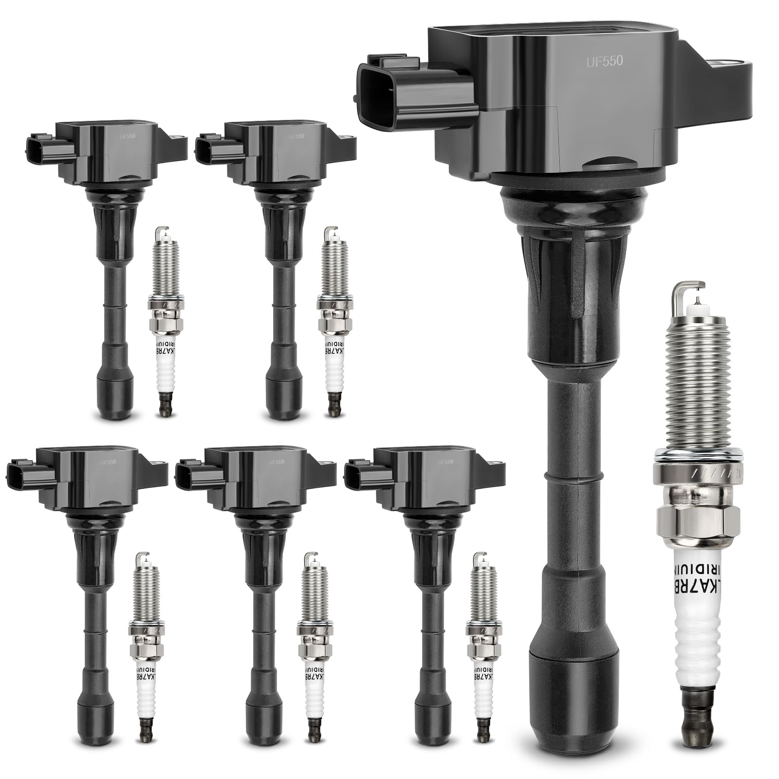 Uf550 Ignition Coil & 1406 Double Iridium Spark Plug For Nissan Altima Maxima Murano Pathfinder Quest 350Z/Infiniti Ex35 Fx35 G2