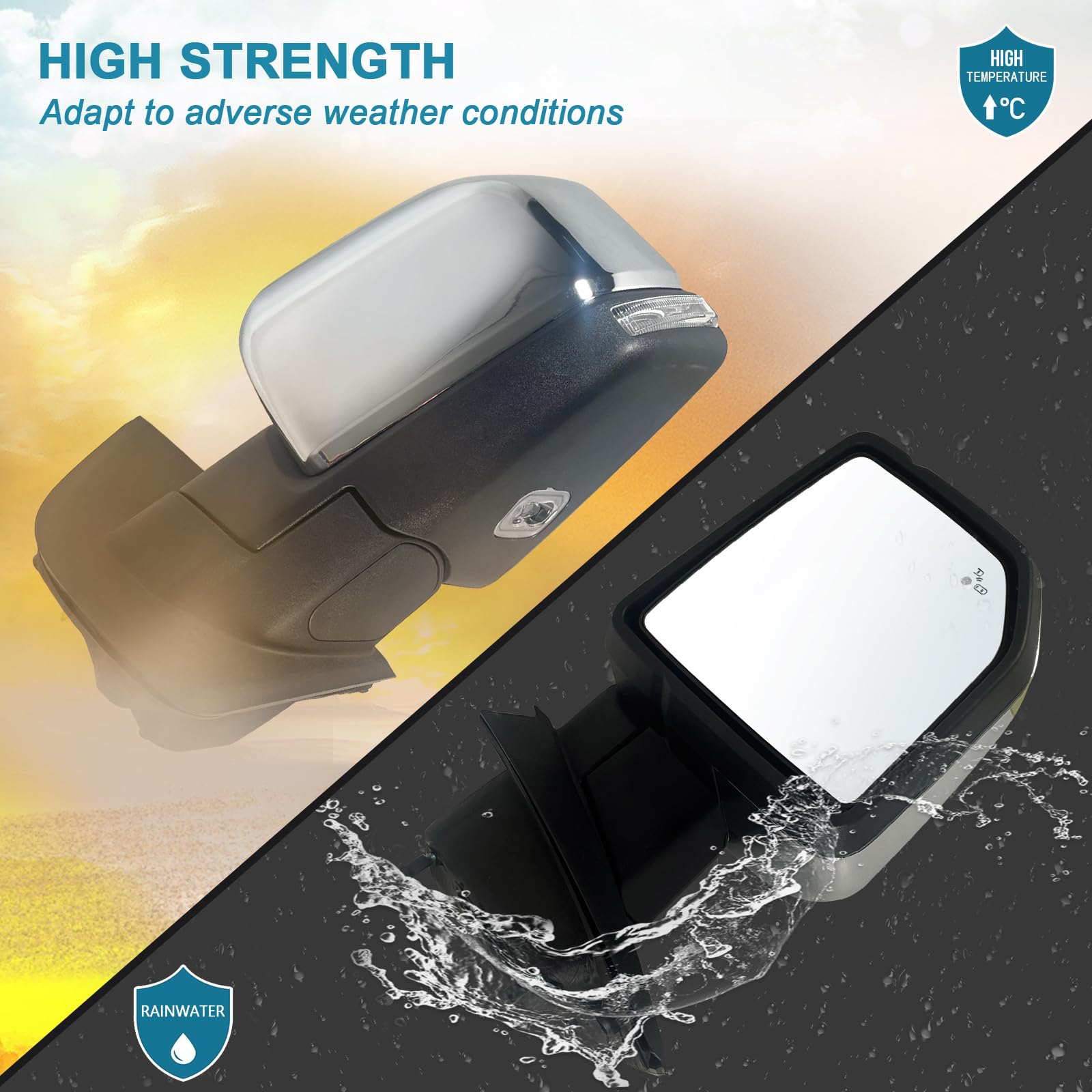 Lqito Left Driver side Mirror with Power Glass,Heated, Puddle Lights, Blind Spot Detection, Turn Signal,Mirror Memory and Power