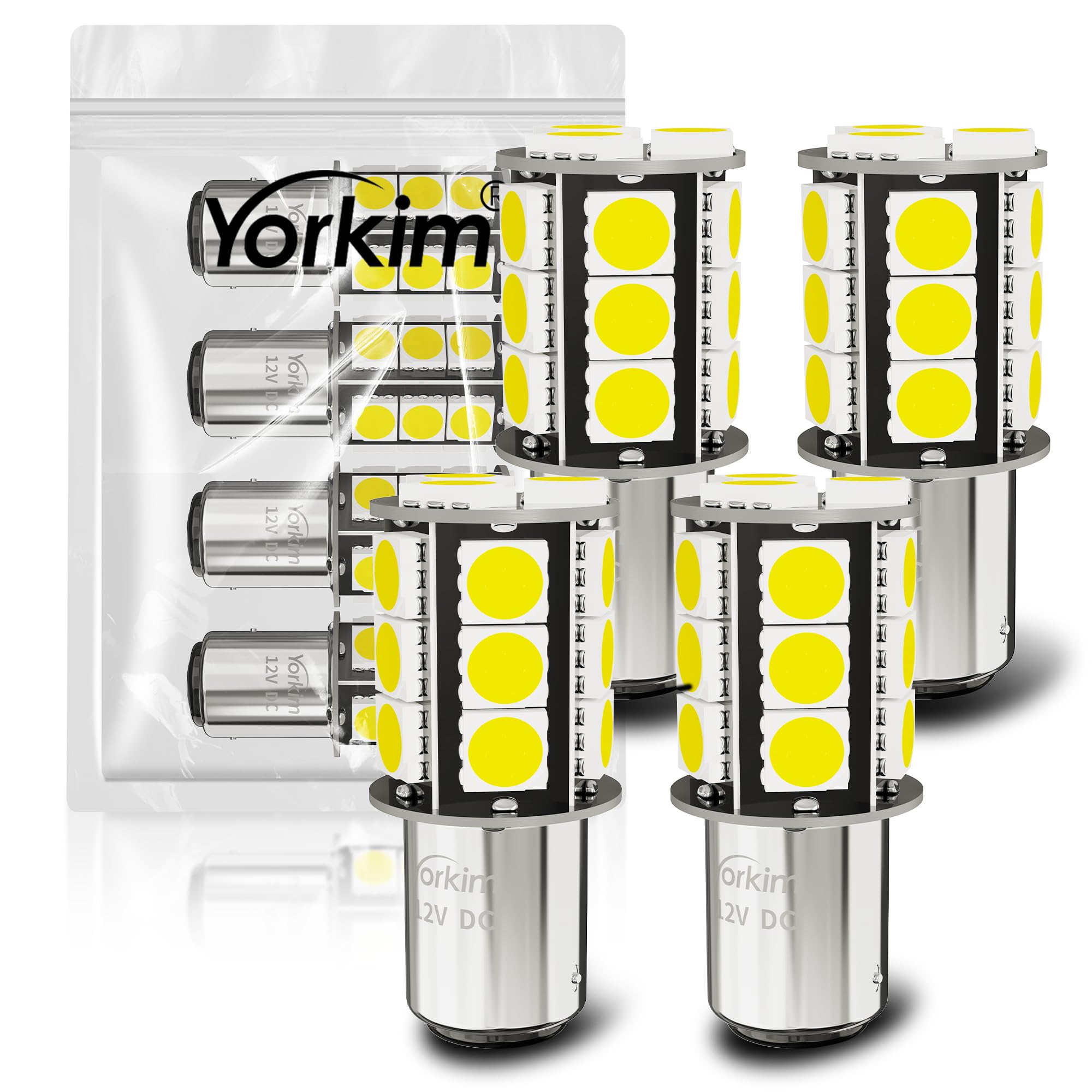 Yorkim 1157 Led Light Bulbs White Super Bright, 1157 2057 2357 7528 Bay15D Led Bulbs For Brake Lights, Backup Reverse Lights, Ta