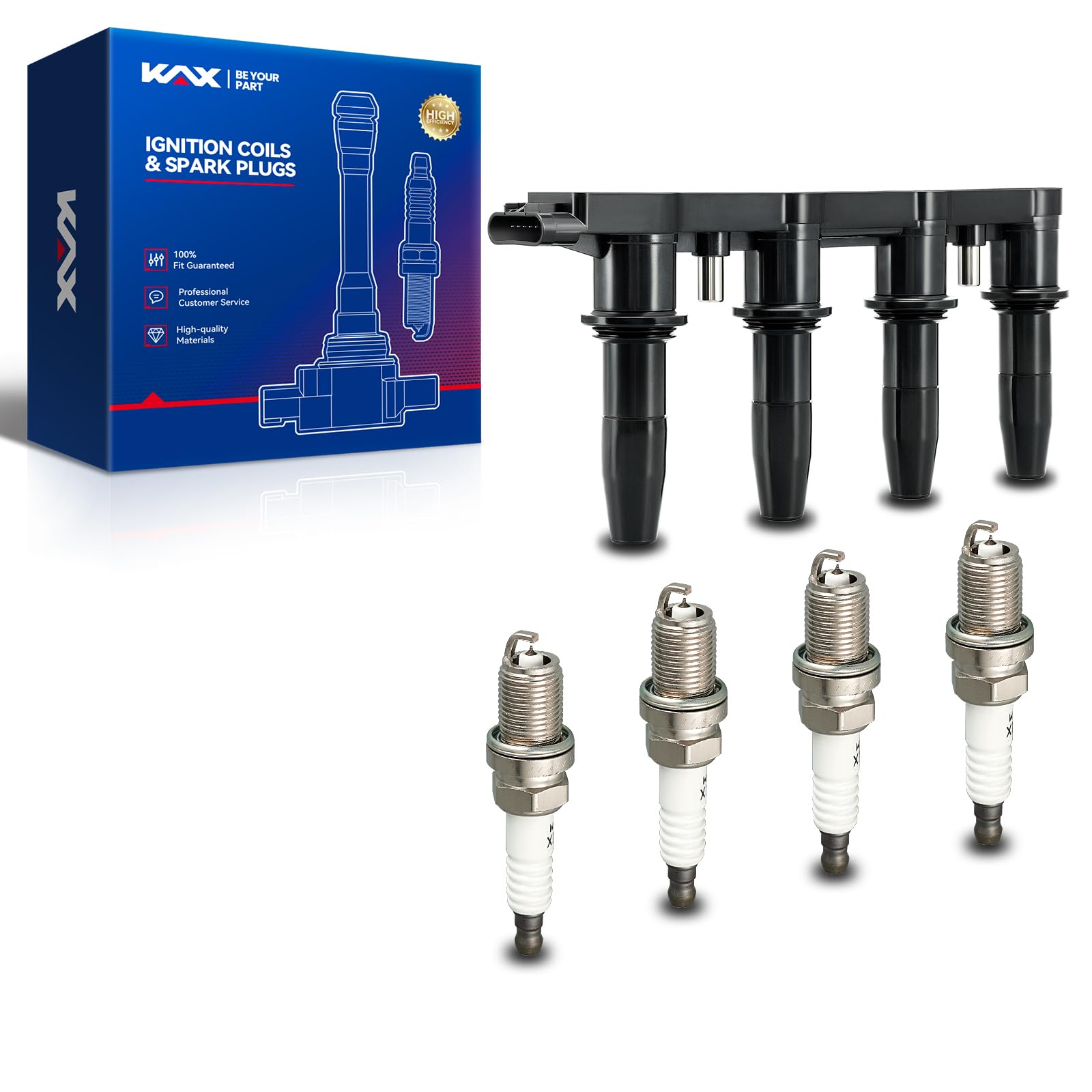 OEM Performance Set of 8 UF510 Ignition Coils & Double Iridium Spark Plug Compatible with Nissan TITAN Pathfinder Armada Armada 