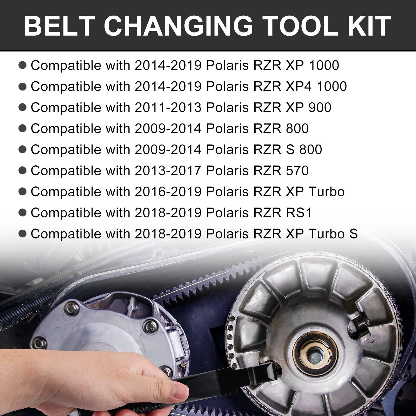 Skyjdm Belt Changing Tool Kit Compatible With Polaris Rzr Xp Turbo Xp4 1000 - Efficiently Replace Belts With Flexible Clutch Cov