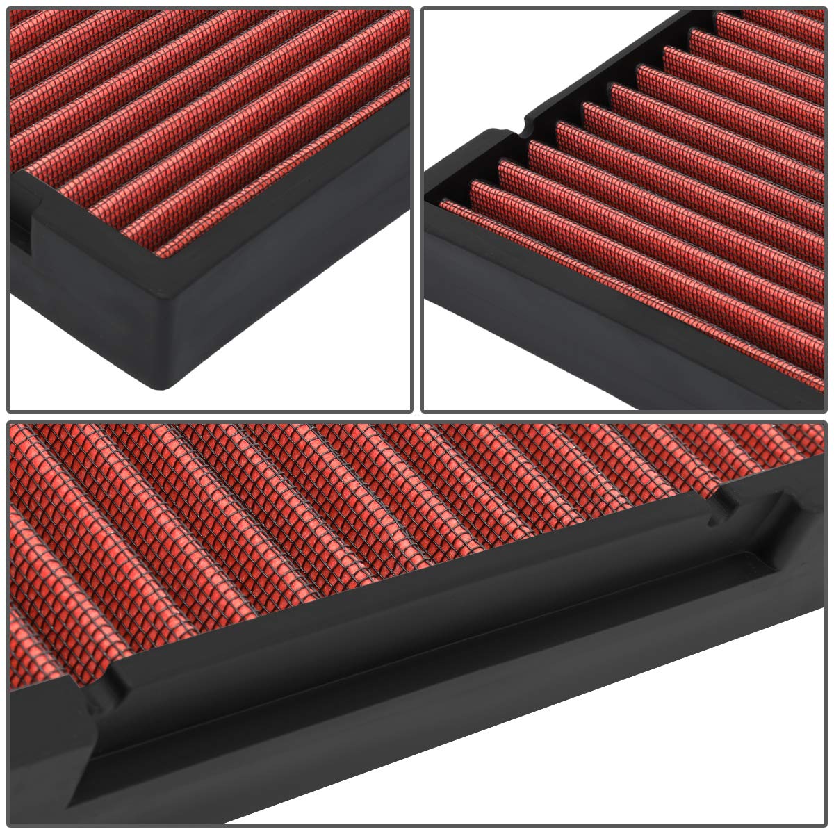 Reusable Drop-In Cabin Air Filter Panel Compatible With 09-19 Honda Civic/Fit/Crv/Crz/Hrv/Insight/Odyssey (Red)