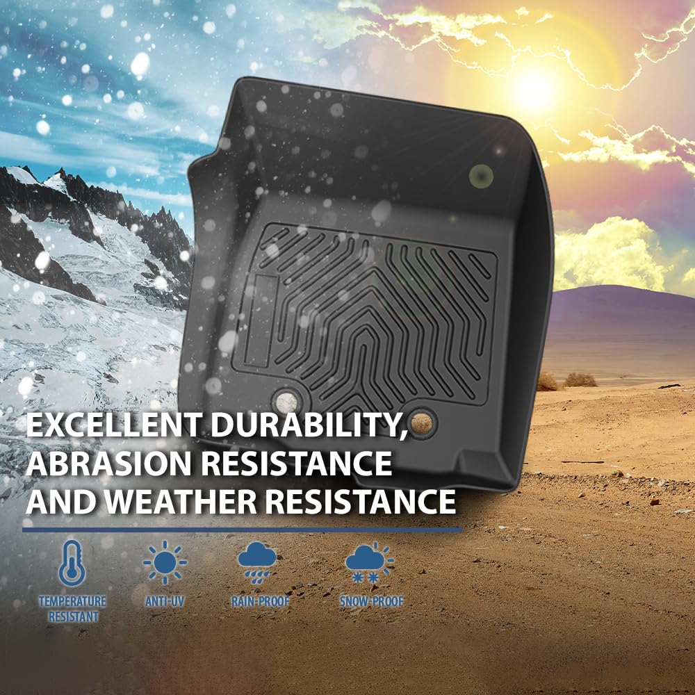 Pit66 Floor Mats Compatible With 2017-2024 Mazda Cx-5, 1St & 2Nd Row Tpe 3-Piece Premium Floor Liners Interior Accessories