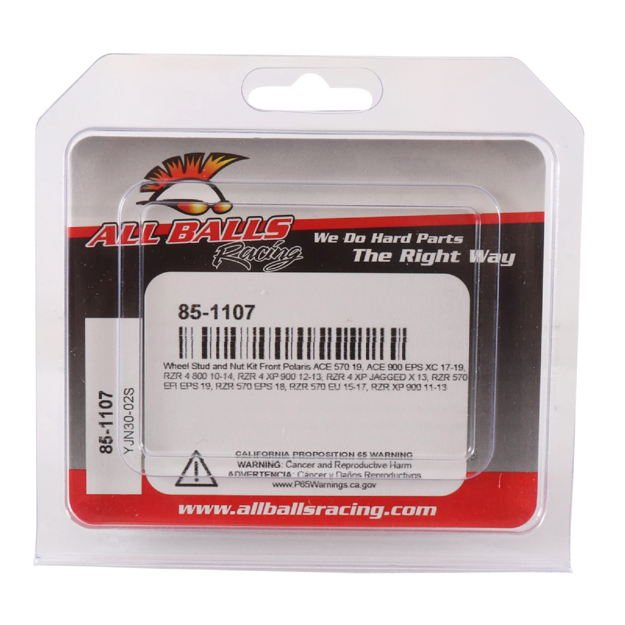 All Balls Racing 85-1107 Wheel Stud and Nut Kit Compatible with/Replacement For Polaris RZR 4 800 2010-2014, RZR XP 4 900 2012-2