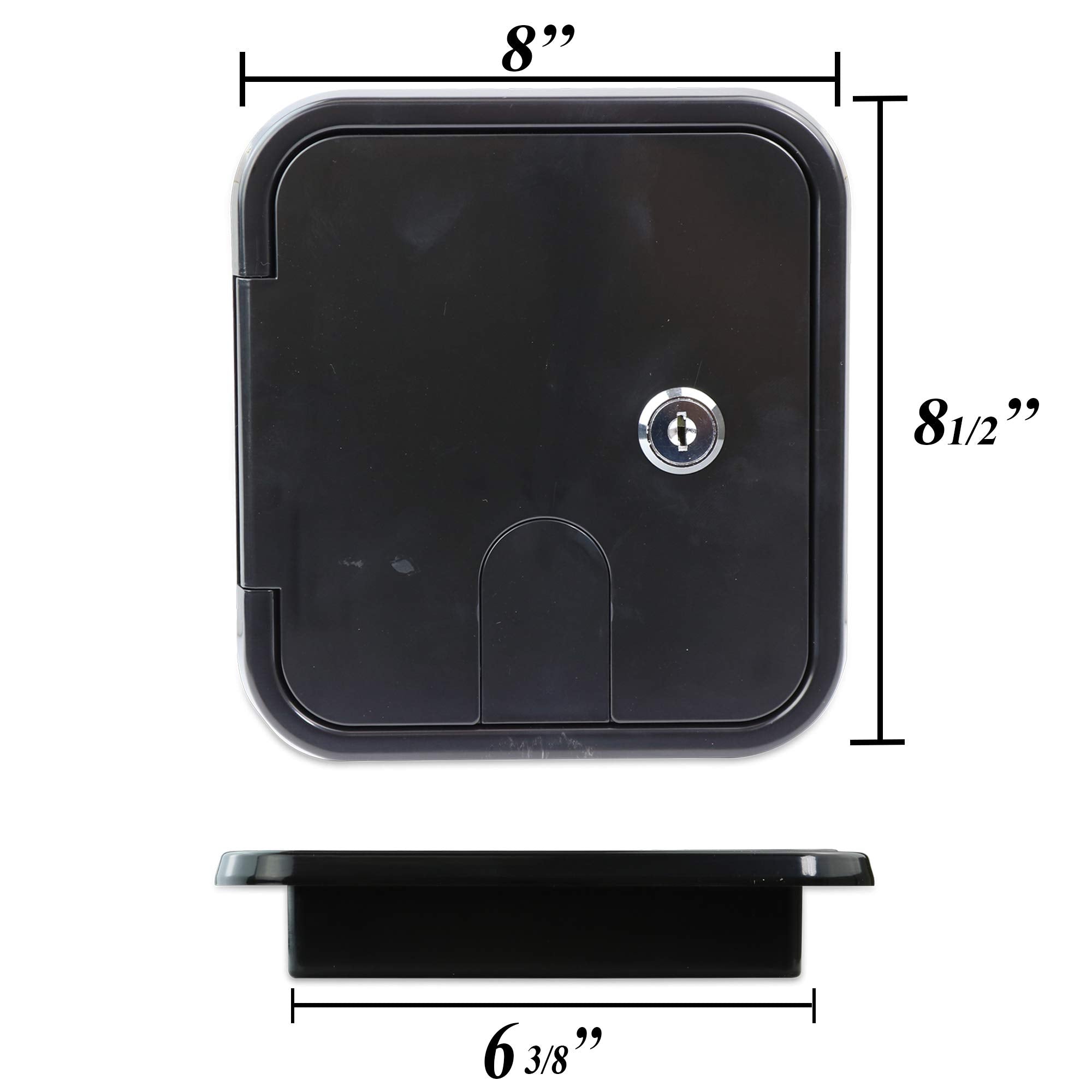 Rv Camper Trailer Motorhome Power Cord Hatch Electrical Access Door (Black-1801Lb)