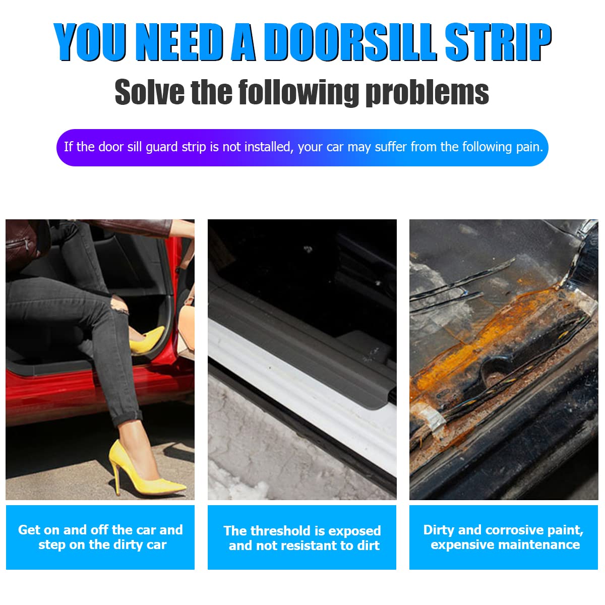 4Pcs Car Door Sill Protector And 1Pcs Rear Bumper Guard, Carbon Fiber Anti-Scratch Cover Strips, Trunk Door Entry Edge Protection Sticker, Auto Accessories Universal For Most Vehicles (White/Sport)