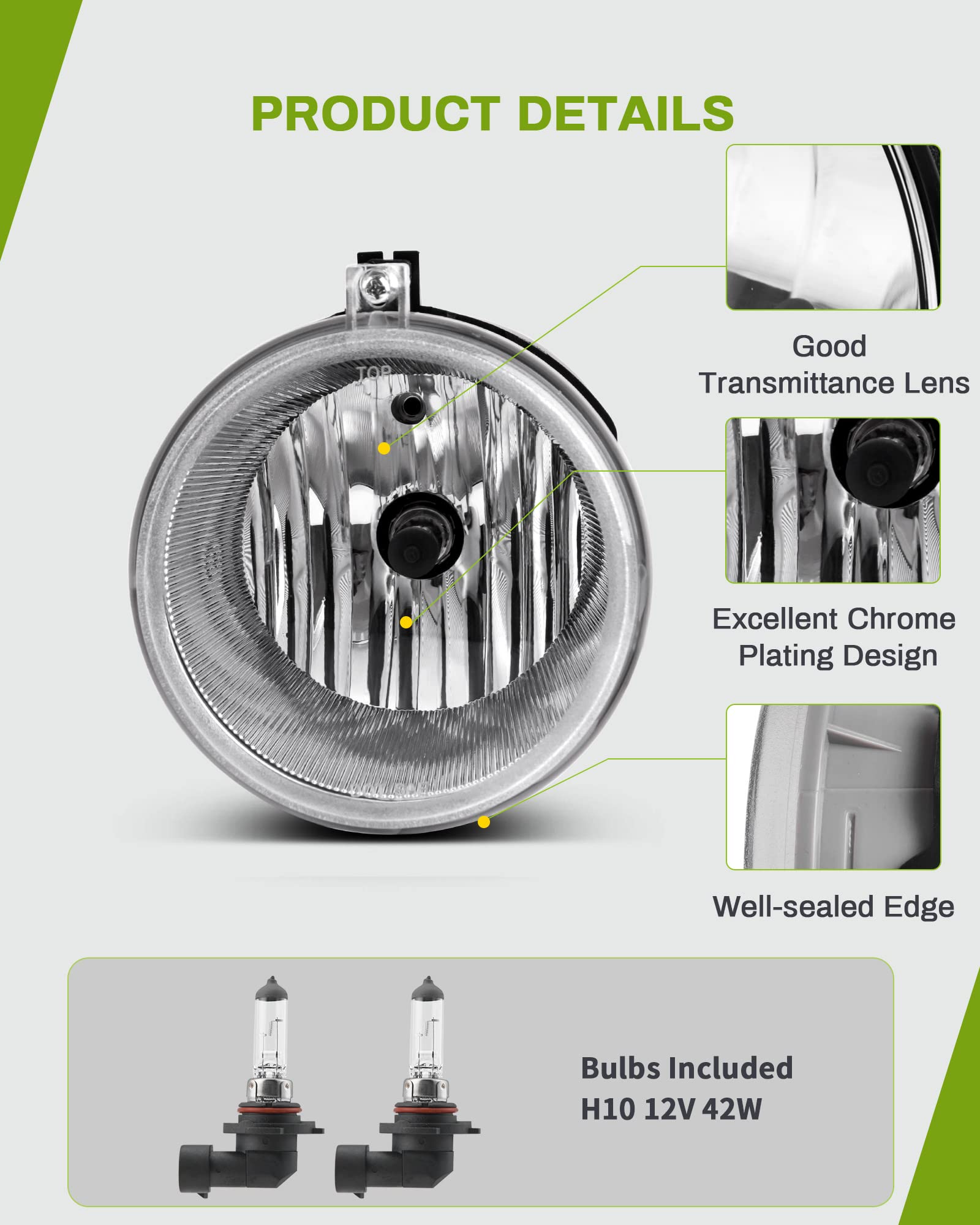 Autosaver88 Fog Lights Assembly Compatible With 2005 2006 2007 2008 2009 2010 Grand Cherokee, 07-09 Dodge Durango 05-09 Dakota,