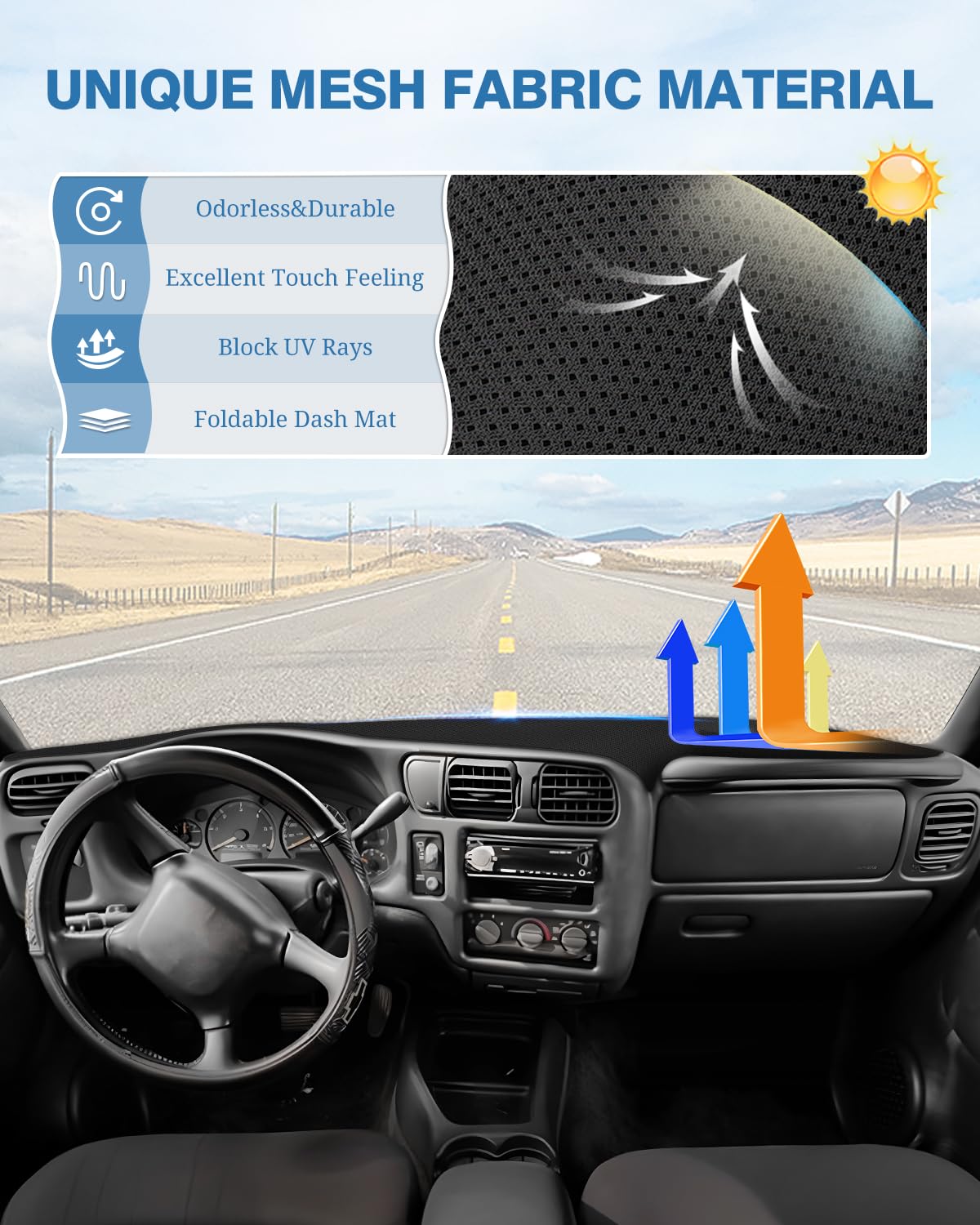 Fiilines Dash Cover Custom Fit For 1998-2005 Chevrolet Blazer / 1998-2004 Chevrolet S10 / 1998-2001 Gmc Jimmy / 1998-2004 Gmc So