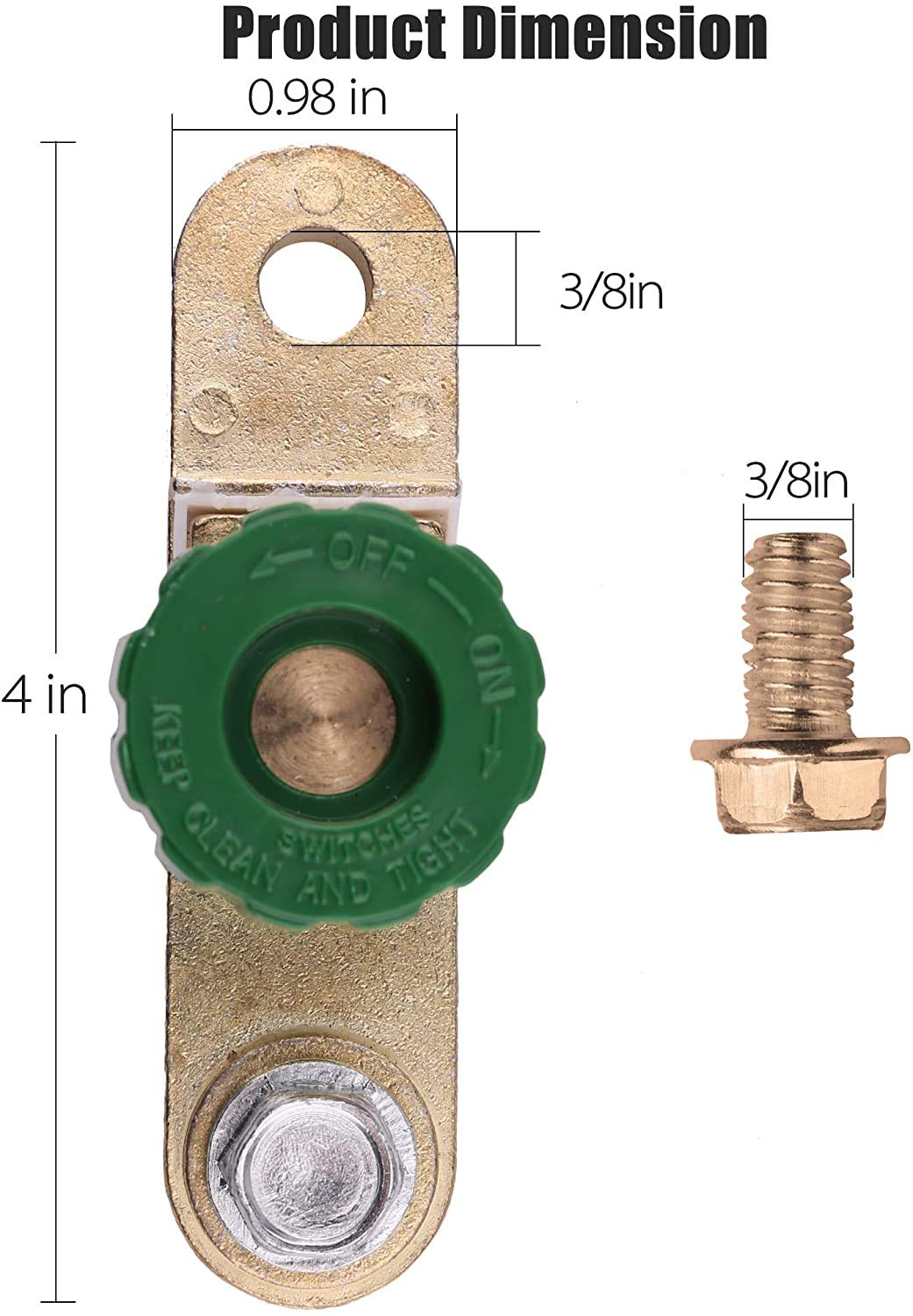 LotFancy Side Post Battery Disconnect Switch for Auto Truck RV Boat Marine, Pack of 2, Battery Cutoff Switch 12V 24V, Battery Ki