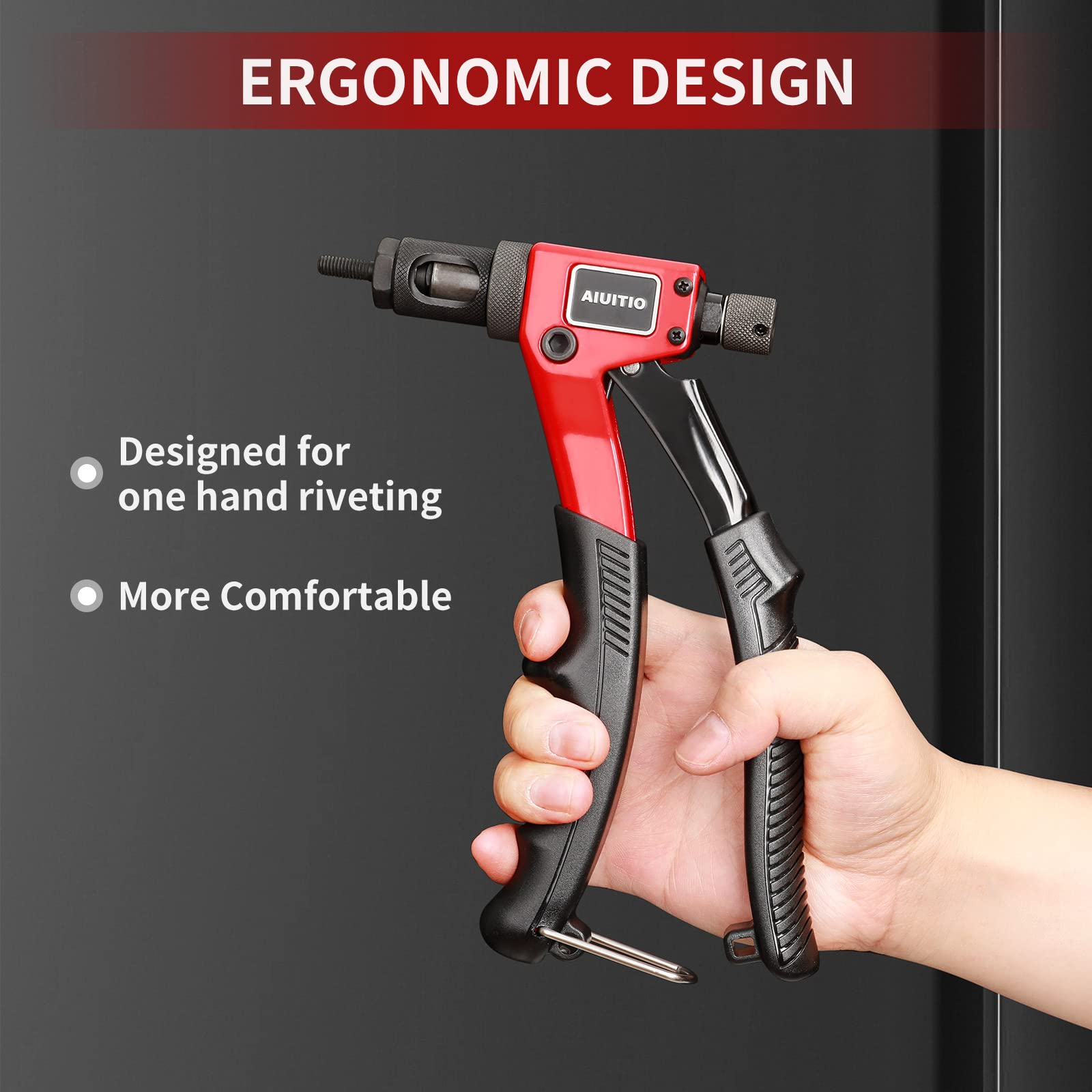 Aiuitio 8 Rivet Nut Tool, Rivnut Tool Kit With 9 Metric And Sae Mandrels, Nutsert Rivet Tool Set With 90Pcs Rivnuts, Sturdy Case Packed, Designed For Tight Space