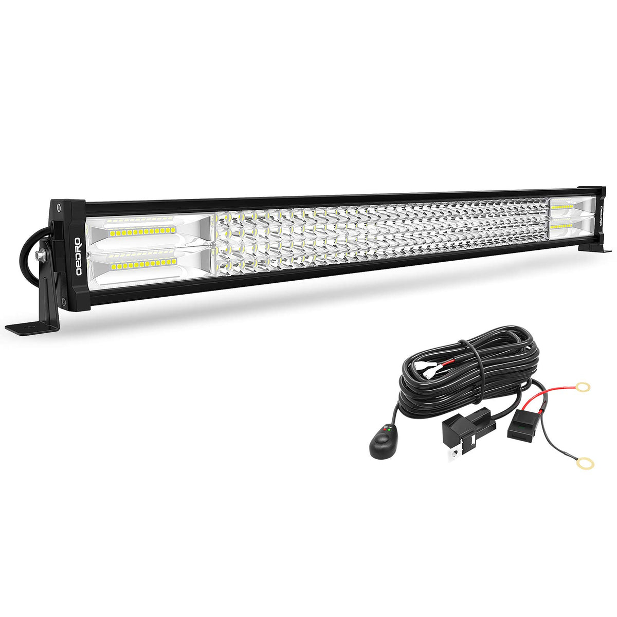Oedro 30 Inch Led Light Bar, Dual-Row Pure White, 768W, Ip68 Waterproof, Adjustable Mounting Brackets, Die-Cast Aluminum Alloy H