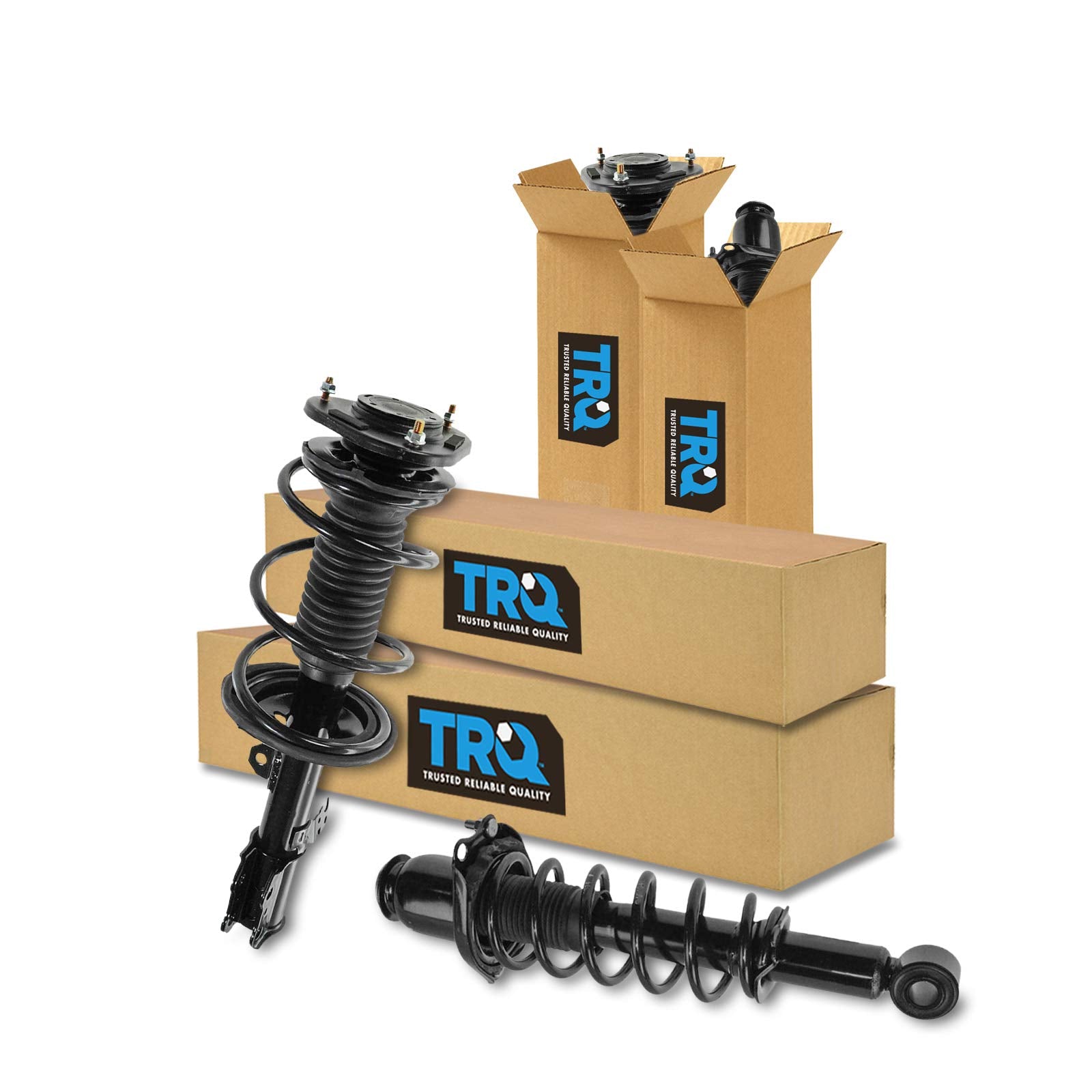 Trq Front And Rear Strut & Coil Spring Assembly Set Driver & Passenger Sides Compatible With 03-08 Toyota Corolla