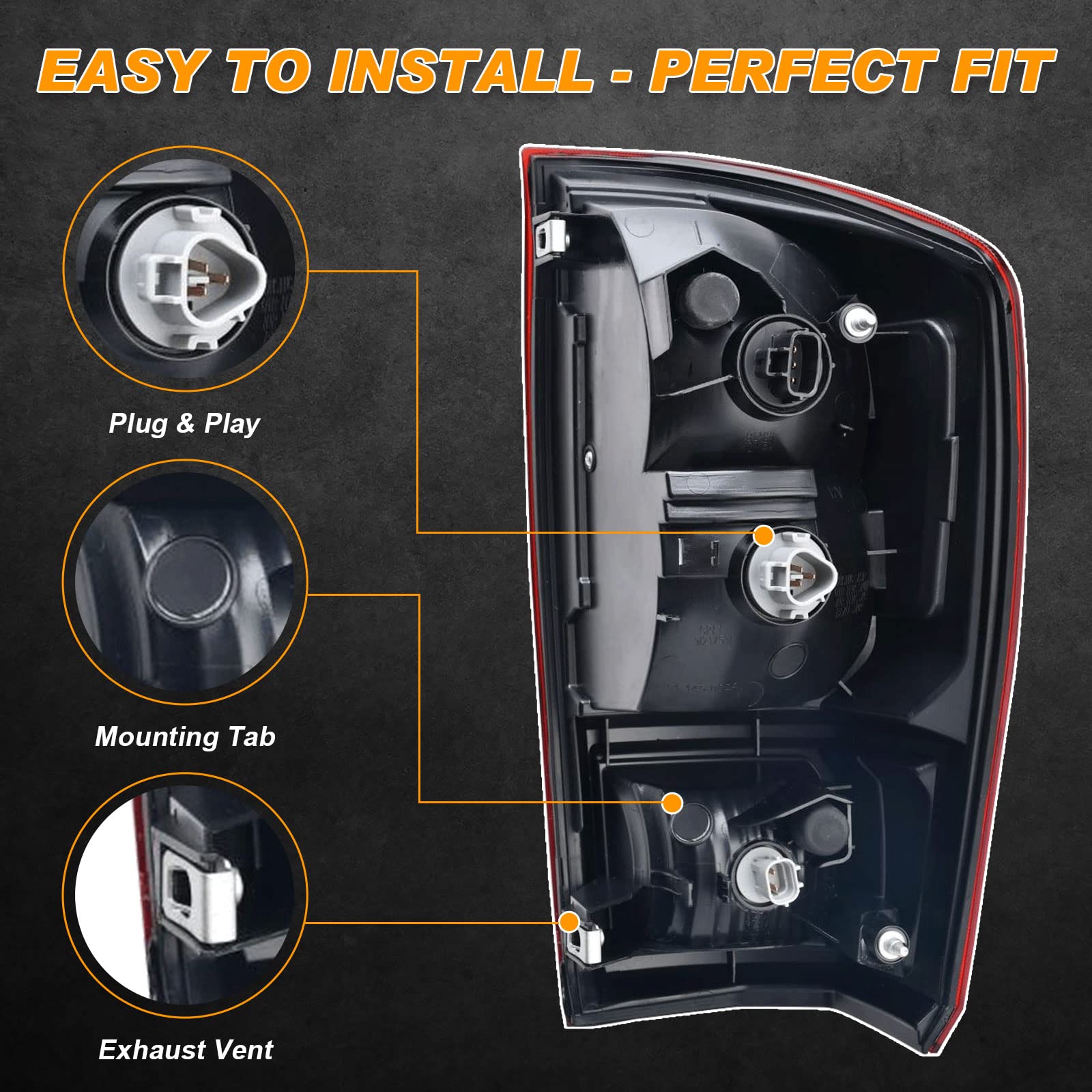 Nakuuly Tail Light Rear Lamp Compatible With 2016-2022 Toyota Tacoma Left Driver Side Taillight Brake Signal Assembly with Bulb