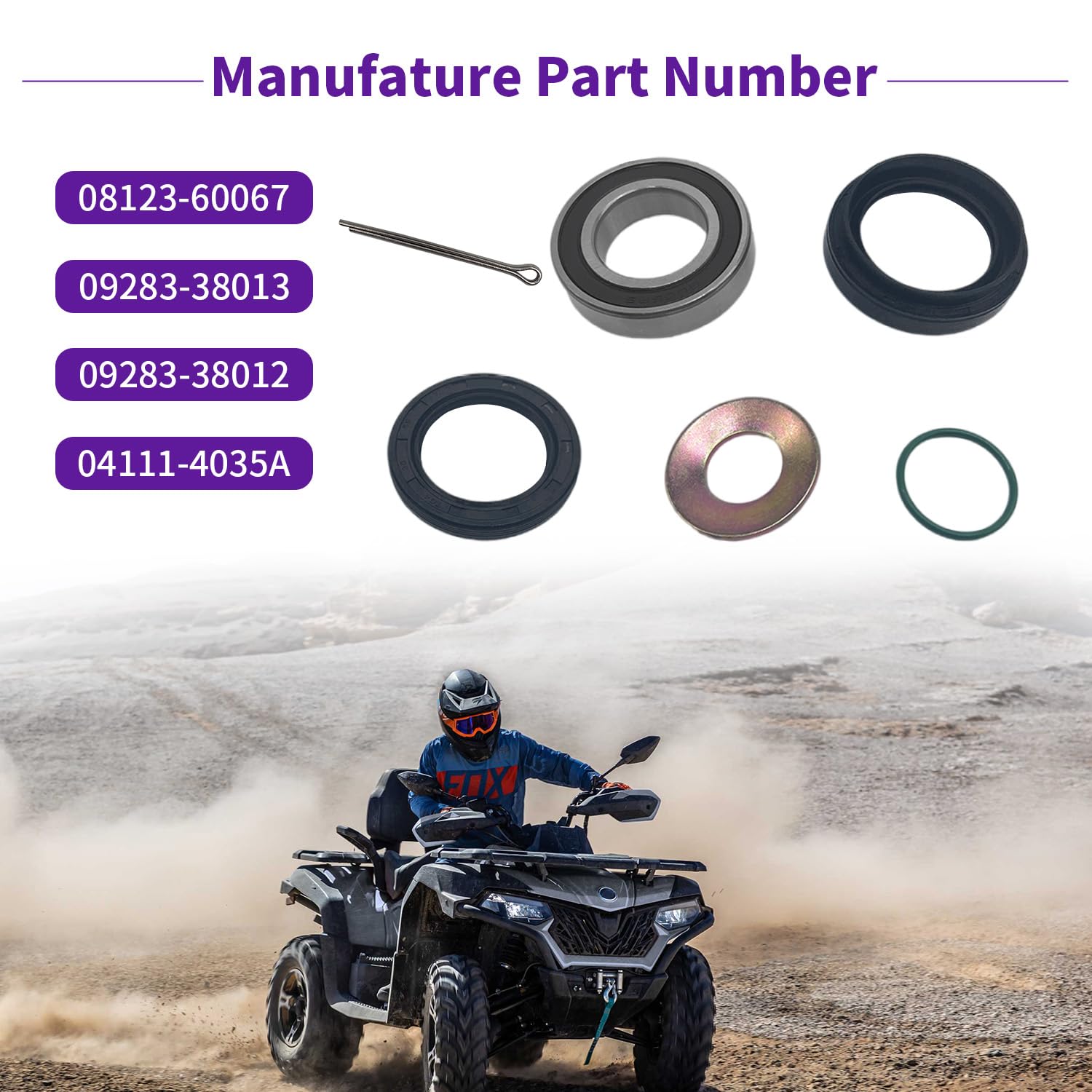 Biglknm Front Wheel Bearing Seal Kit Compatible With Suzuki Vinson 500 King Quad 250 300 400 Quadrunner 250 500 Eiger 400 Lt-F500F Lt-A500F Lt-F400 Lt-F400F Lt-4Wd Ltf-250 Lt-F250F Ltf300F Ltf400F