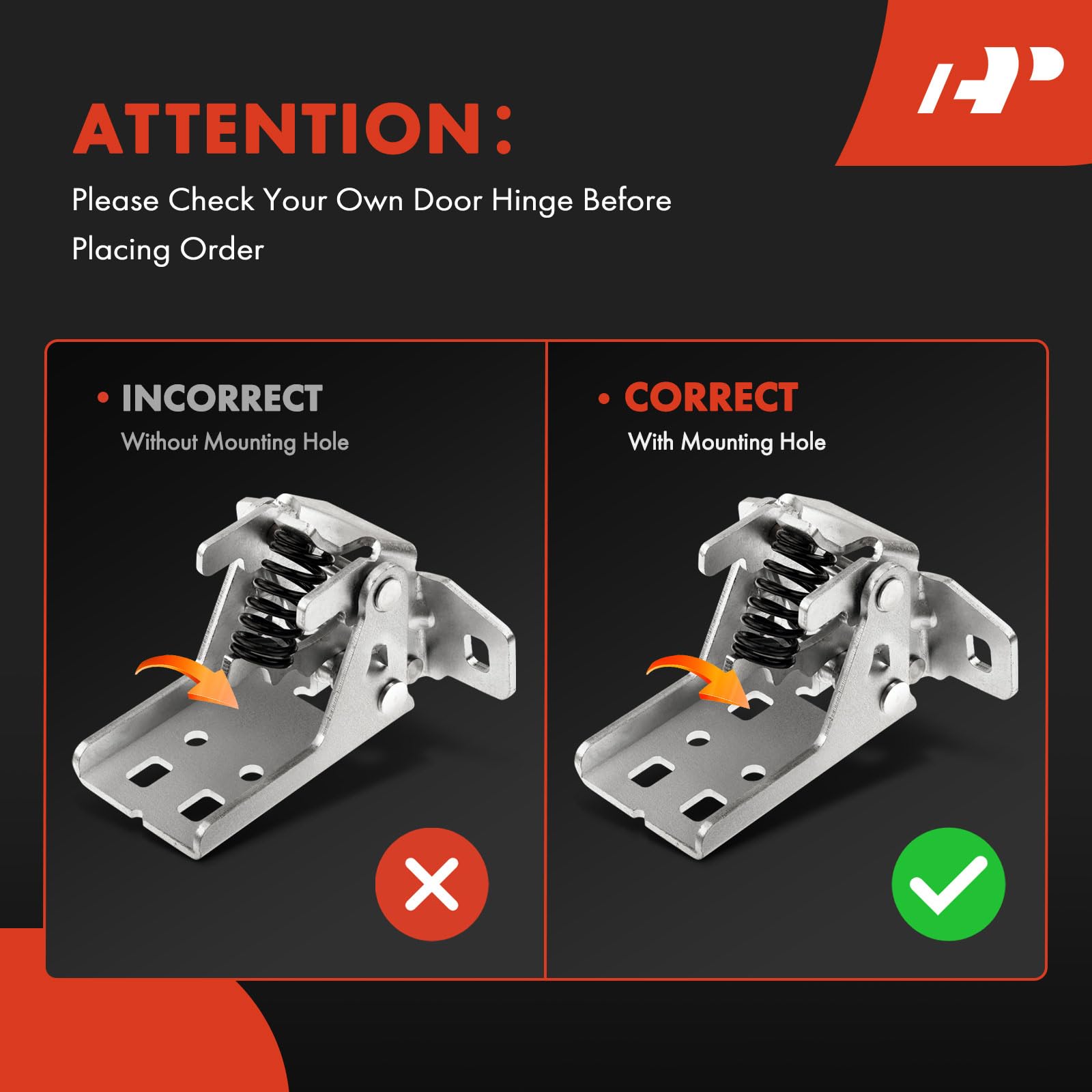 A-Premium Upper Door Hinge Front Left Driver Side Compatible with Dodge Dakota 2005-2010, Ram 1500 Ram 2500 Ram 3500 Ram 4500 Ra