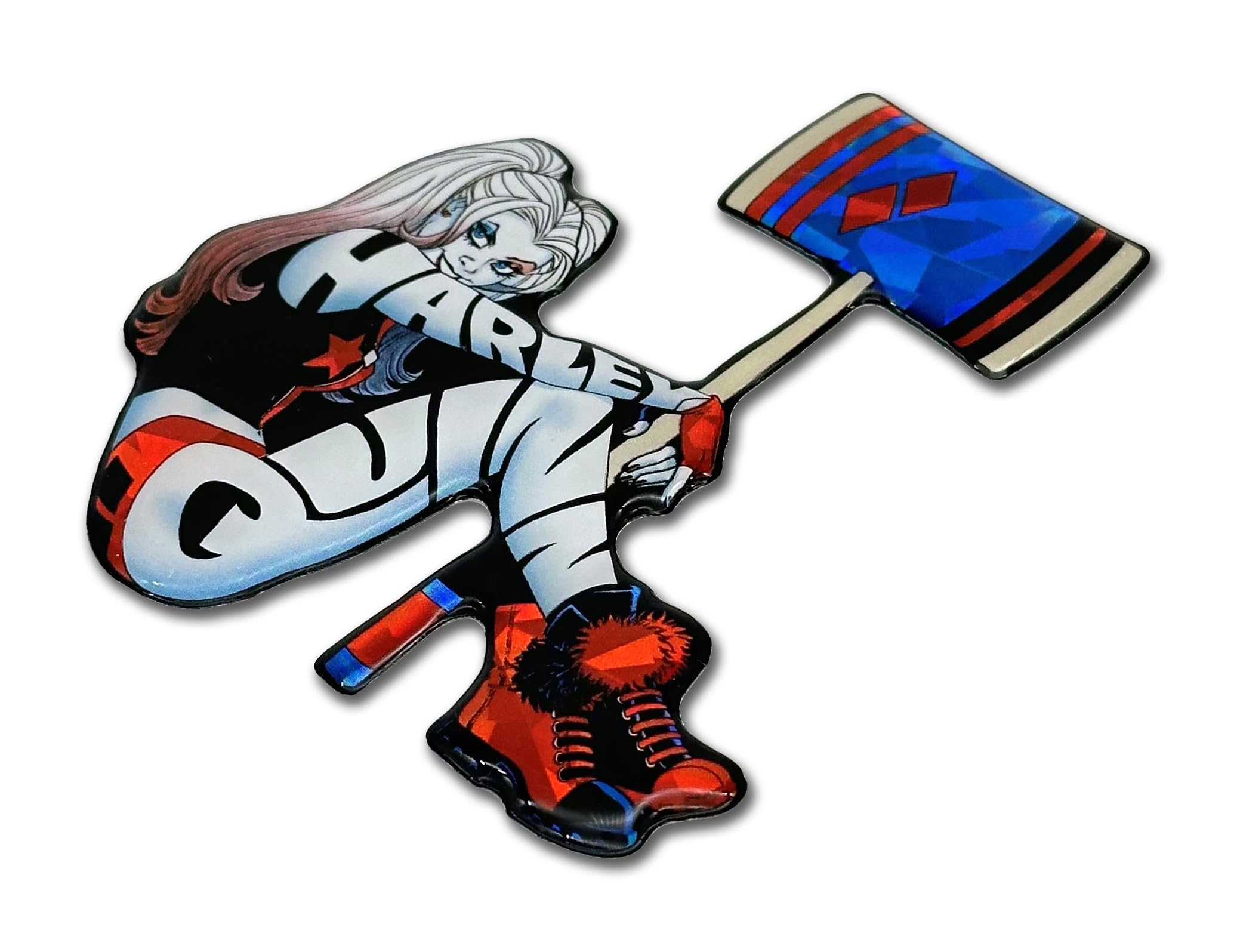 Elektroplate Premium Harley Quinn 3D Doming Reflective Automotive Grade Decal Sticker For Car, Water Bottle, Laptop, Cooler, Too