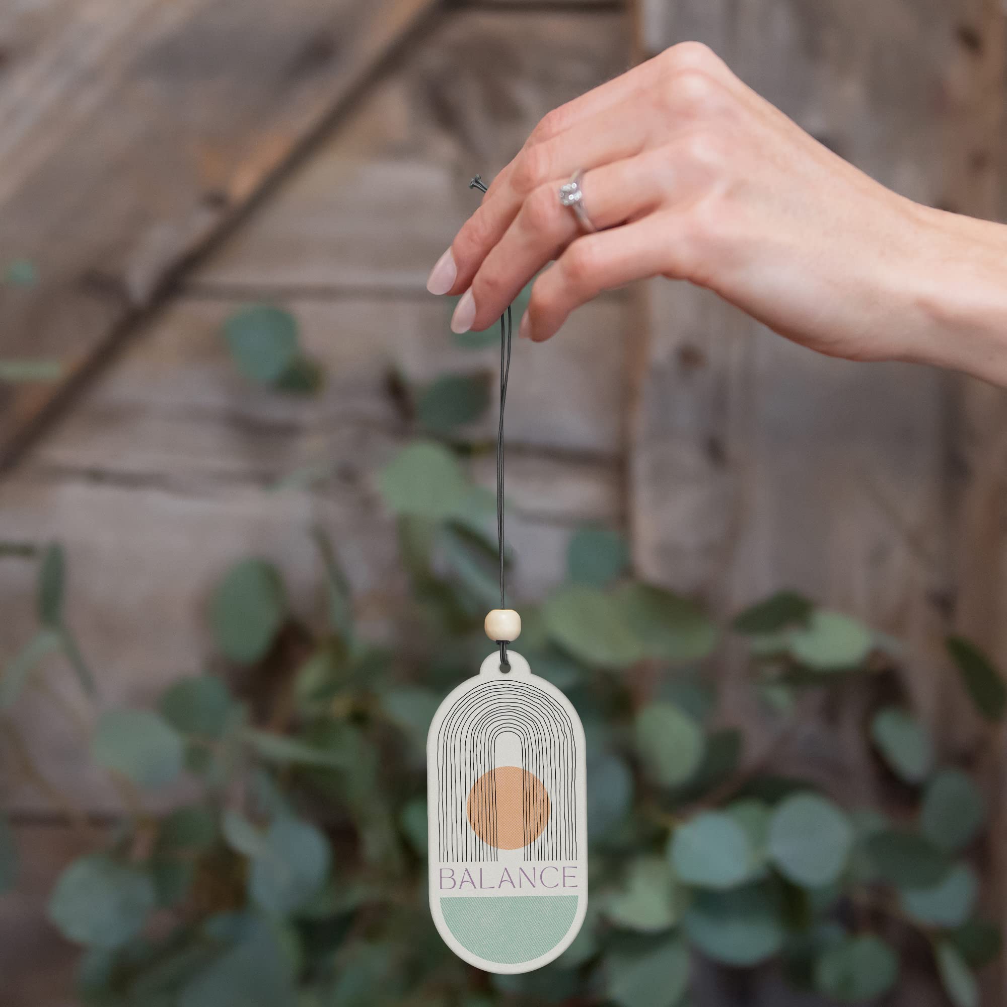 Studio Oh! Car Air Fresheners - Pack Of 2 Scented Hanging Car Odor Eliminator - Unique Design With Decorative Bead - Find Balanc