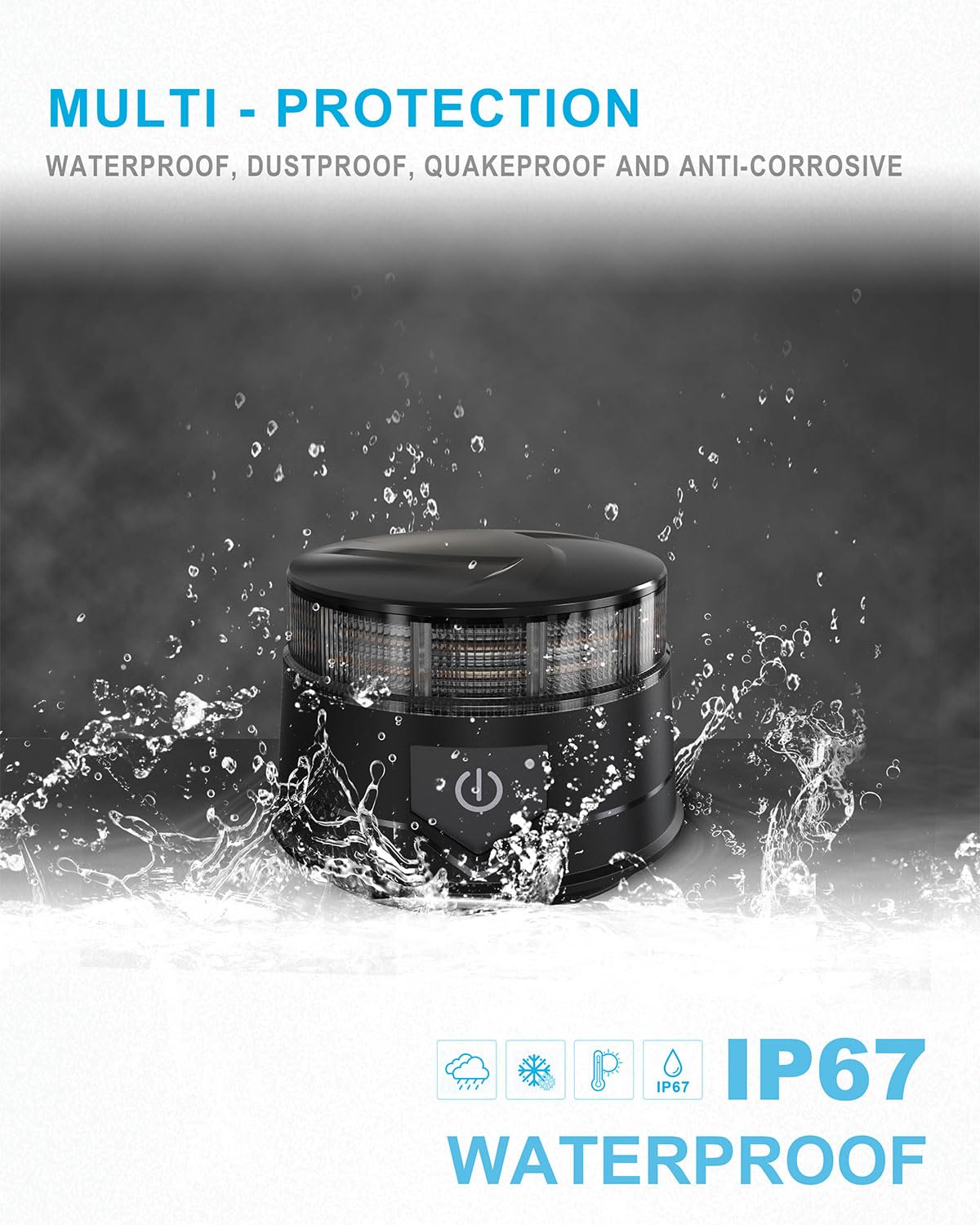 Agrieyes Amber Beacon Light 4.2Inch, Flashing Safety Warning Lights Permanent/Magnet Mount (Smoke, Remote)