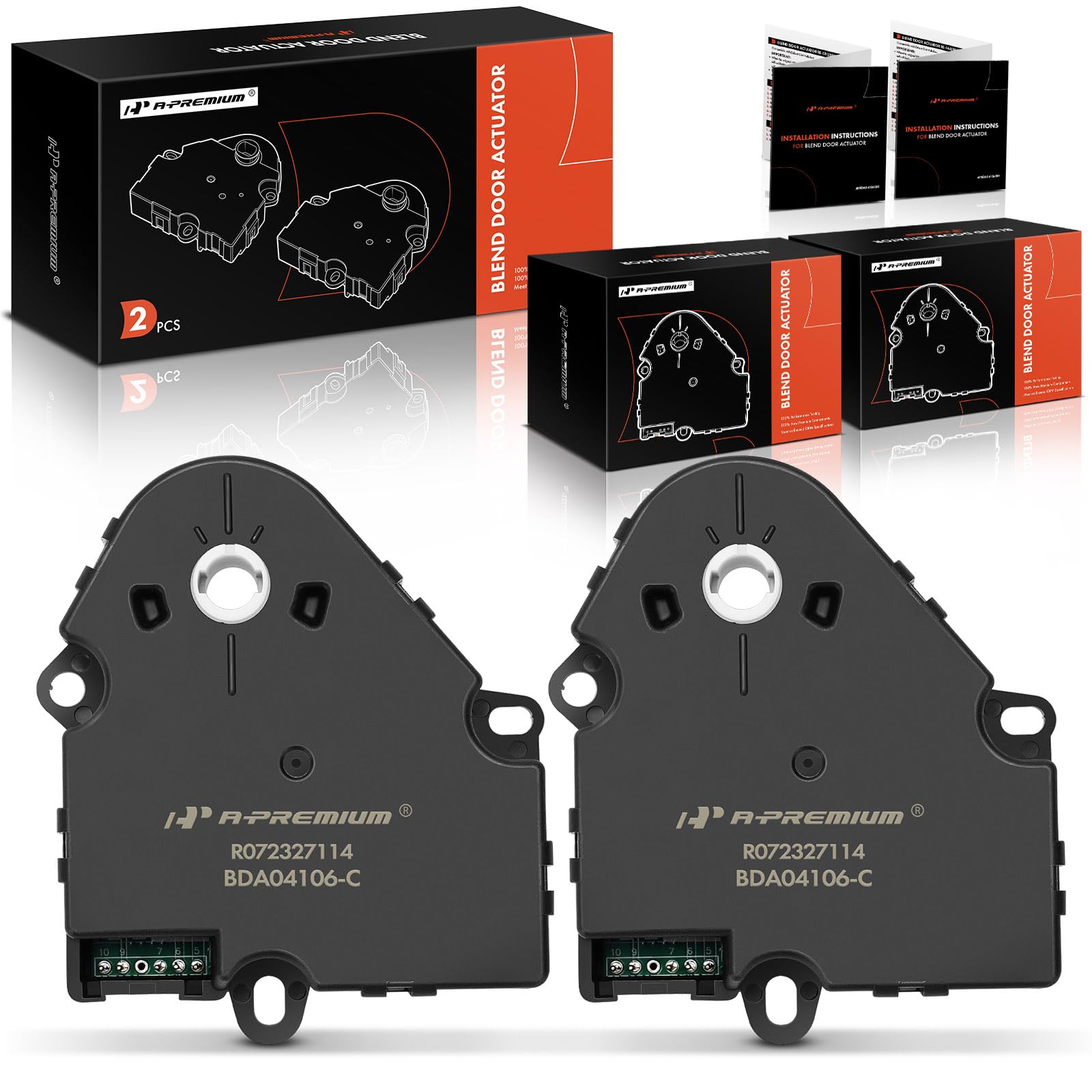 A-Premium 2-Pack HVAC Blend Door Actuator Compatible with Buick, Chevy, Cadillac, GMC, Hummer, Isuzu, Olds & Pontiac Vehicles - 