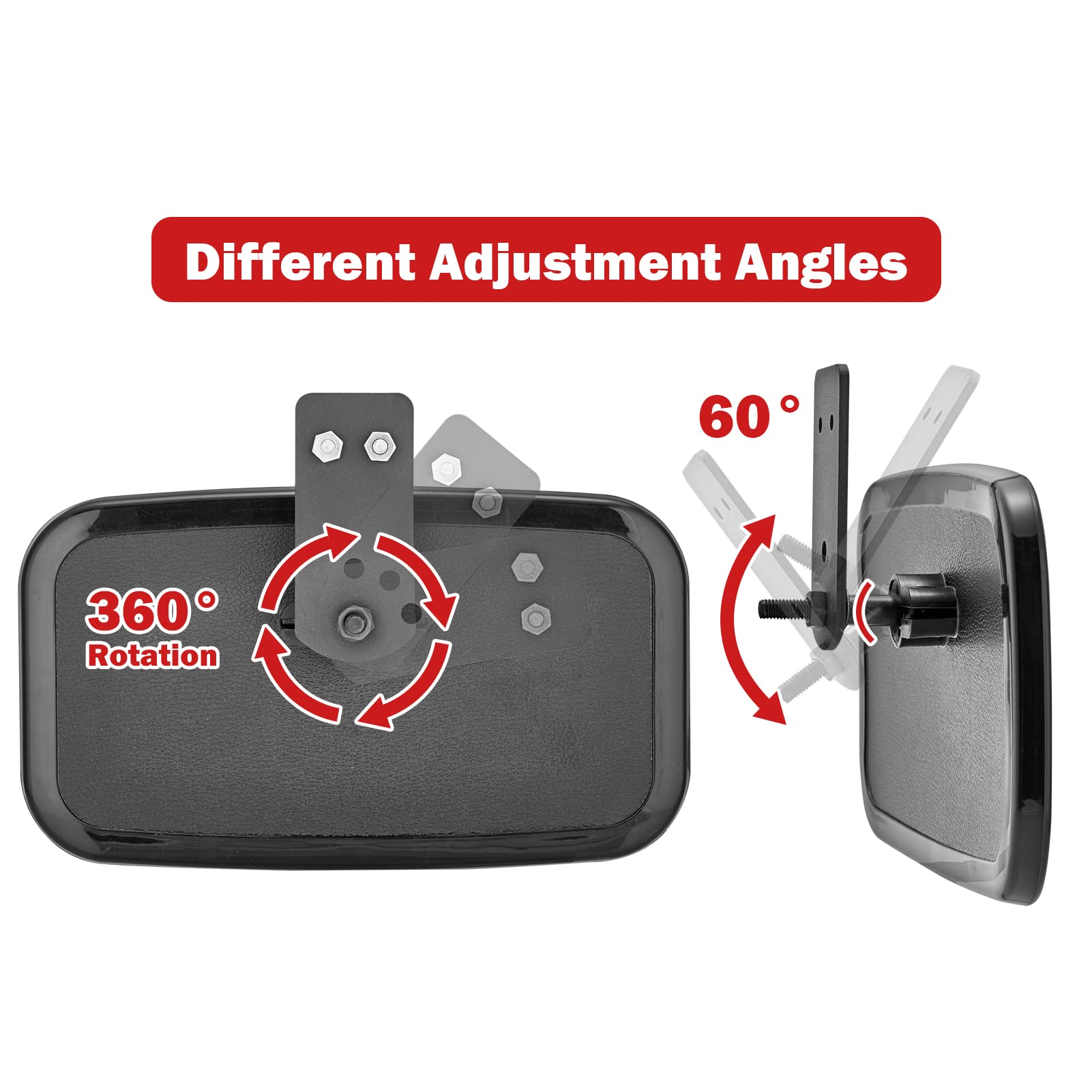 WSays Ranger Rear View Mirror, UTV Center Rearview Mirror Compatible with Polaris 2017-2024 Ranger 500 570 900 1000 XP Pro-Fit C