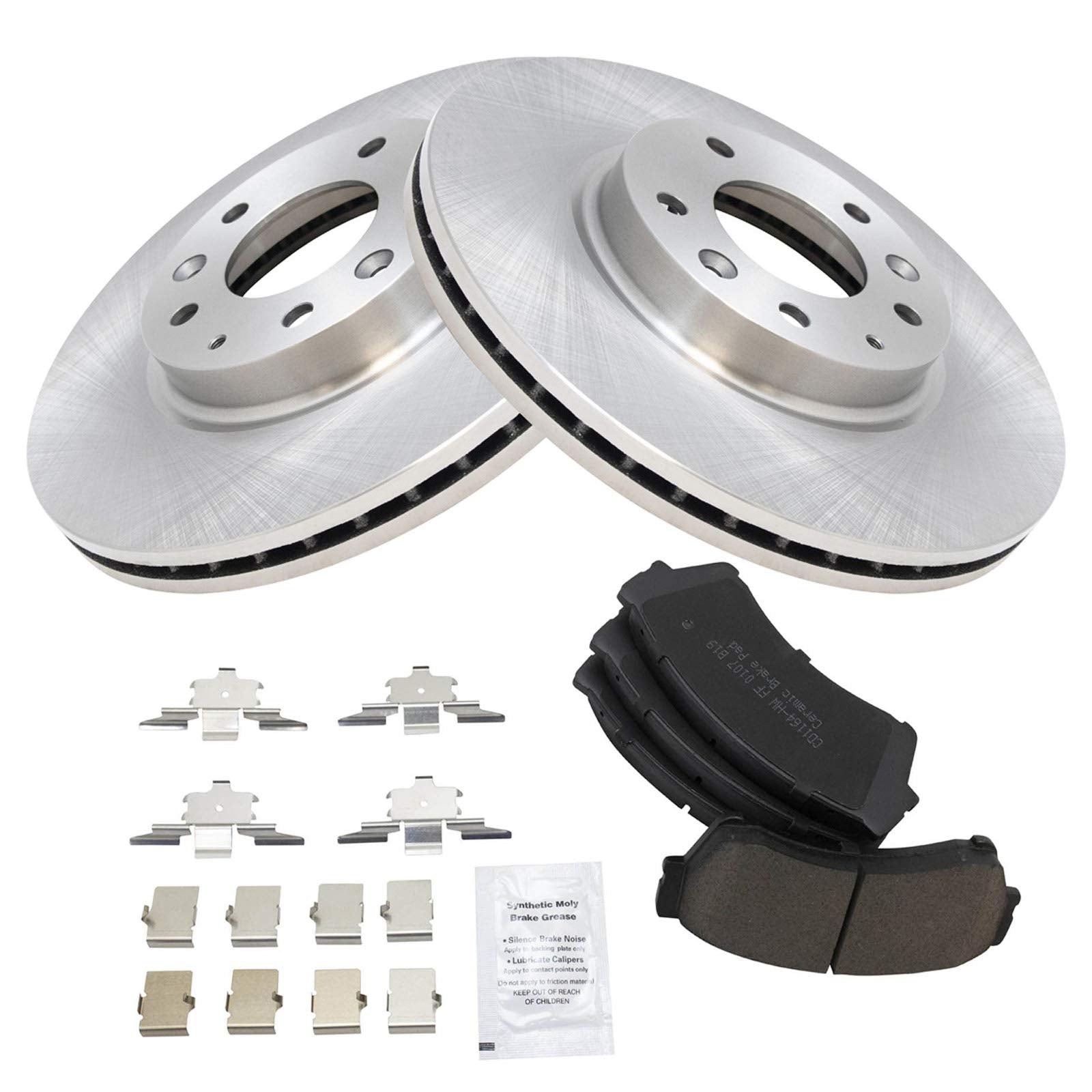 Trq Front Brake Pad & Rotor Kit Brake Pads Brake Rotor Ceramic Compatible With 2006-2012 Ford Fusion 2007-2012 Lincoln Mkz 2006