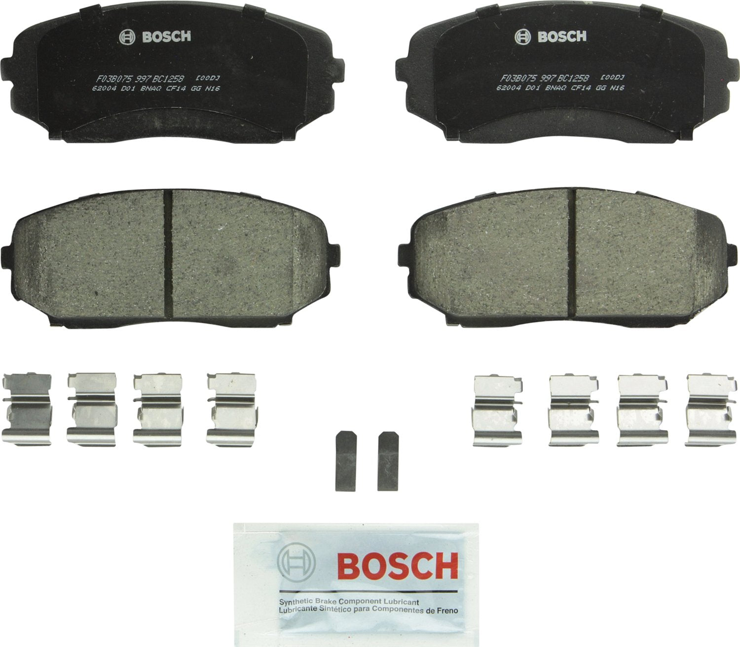 BOSCH BC1258 QuietCast Premium Ceramic Disc Brake Pad Set - Compatible with Select Ford Edge; Lincoln MKX; Mazda CX-5, CX-7, CX-